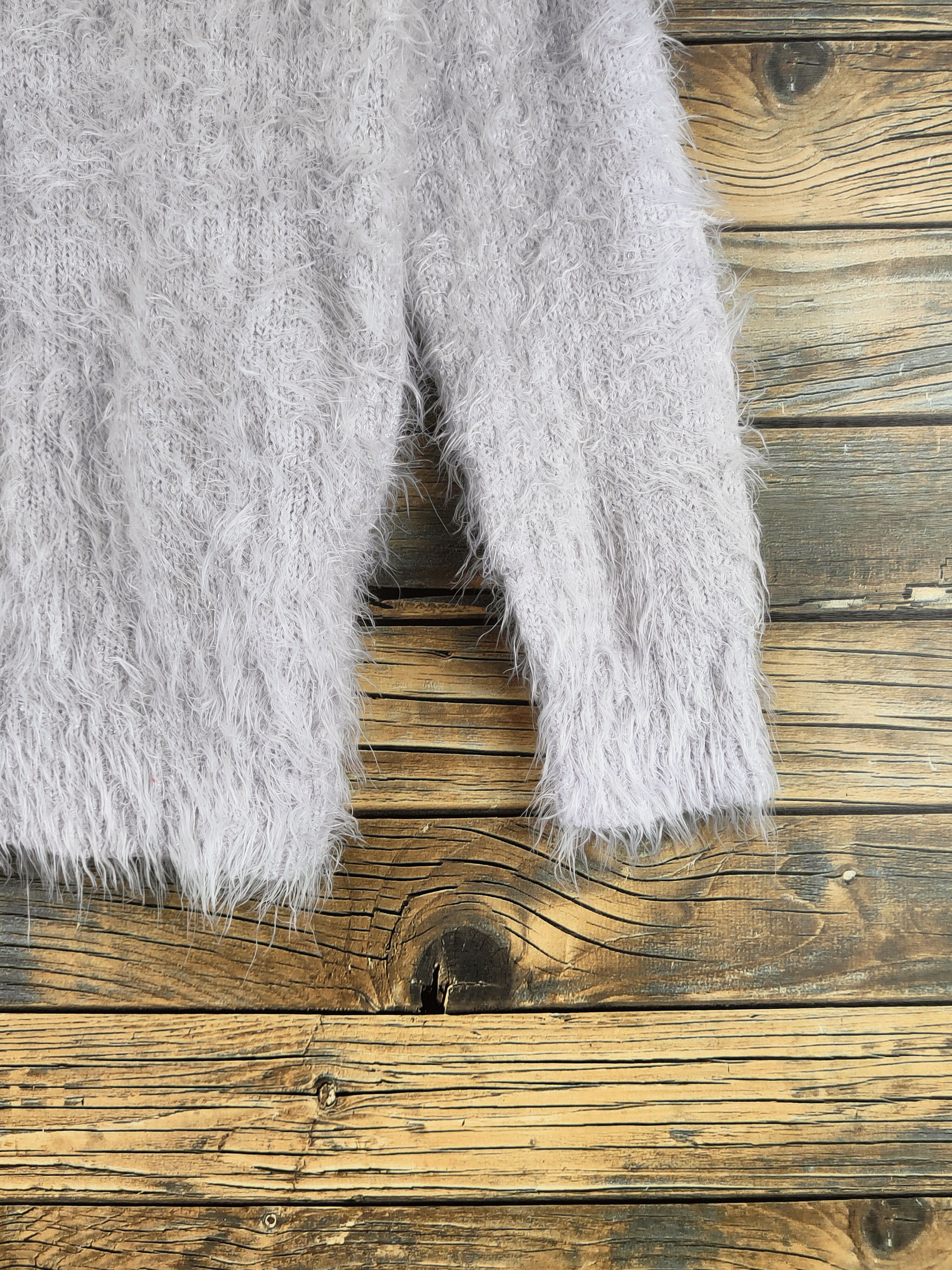 Japanese Brand DL Shoo La Rue Silver Fur Mohair shaggy Knitwear #46-438 Size M / US 6-8 / IT 42-44 - 6 Thumbnail