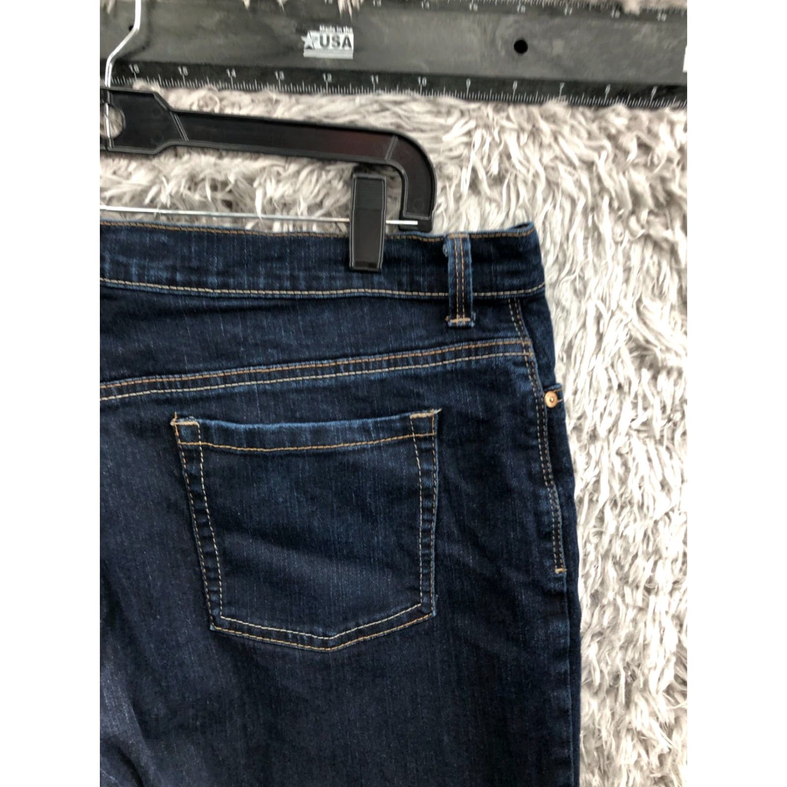 Gloria Vanderbilt Gloria Vanderbilt Amanda High Rise Tapered Jeans Womens 16 Dark Wash Blue 29 in Inseam 5-Pocket Denim Regular Size 38" / US 16 / IT 52 - 6 Thumbnail