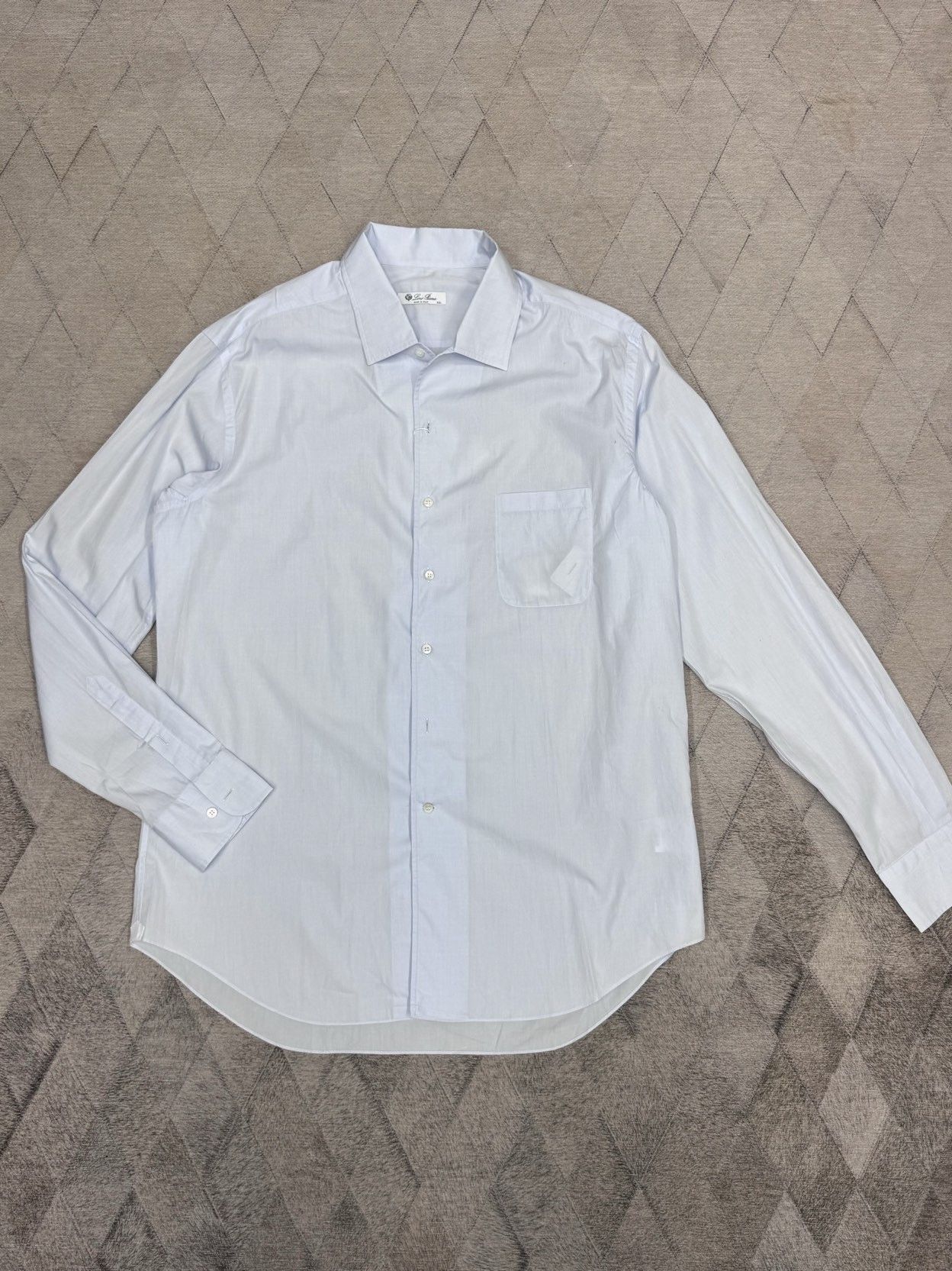 Loro Piana Loro Piana Plain Chest Pocket Long Sleeve Shirt XXL Size US XXL / EU 58 / 5 - 1 Thumbnail