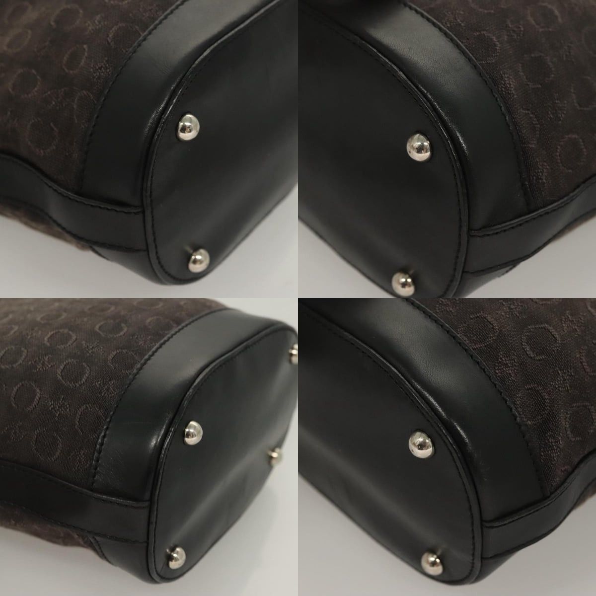 Celine CELINE C Macadam Canvas Hand Bag Black Silver Size ONE SIZE - 10 Thumbnail