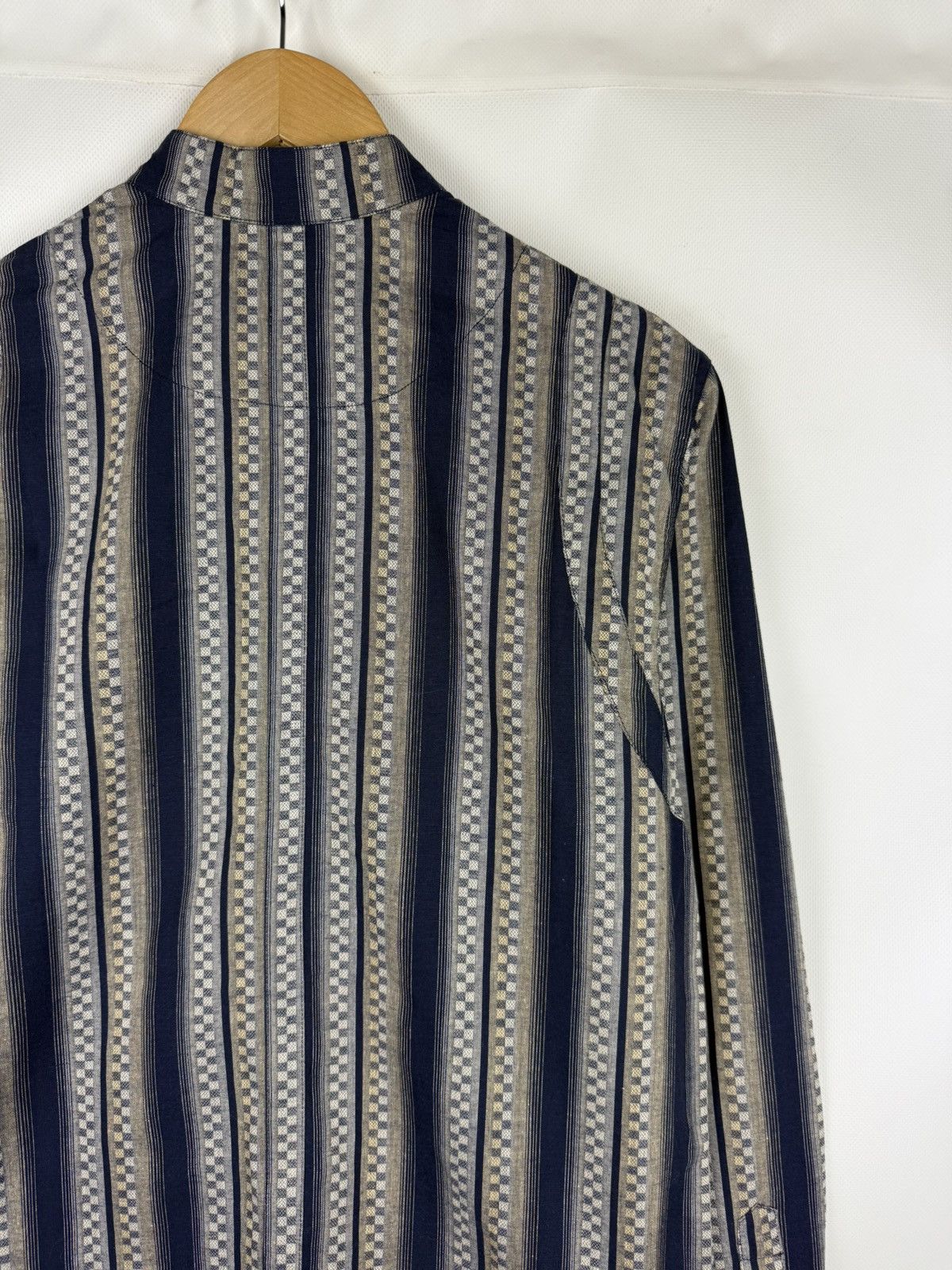 Designer BNWT! Labrum L/S Collarless Patterned Button Up Shirt Size US M / EU 48-50 / 2 - 20 Thumbnail