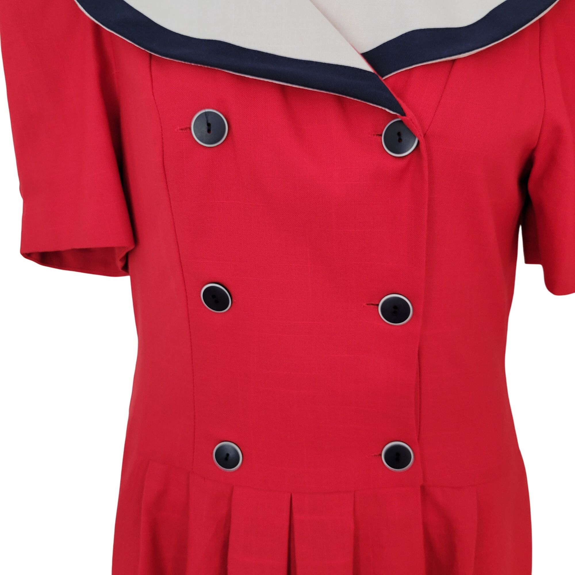 Vintage Vintage Melissa Harper 12 Red White Blue Double Breasted Sai Size XL / US 12-14 / IT 48-50 - 4 Thumbnail