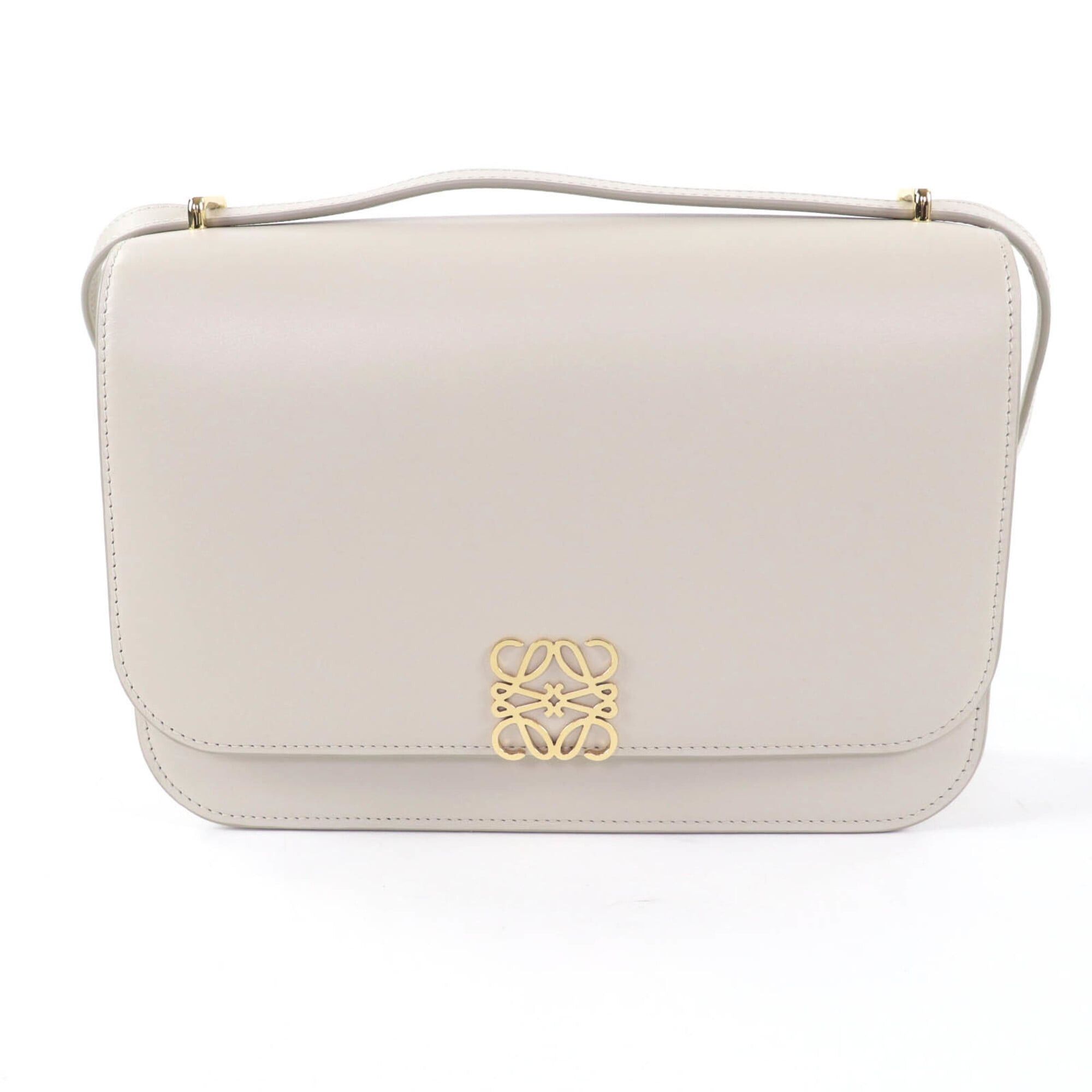 Loewe LOEWE Goya Medium Light Ghost Anagram Leather Shoulder Bag with Gold Hardware, Dust Included, Made in Spain, Women's Size ONE SIZE - 1 Thumbnail