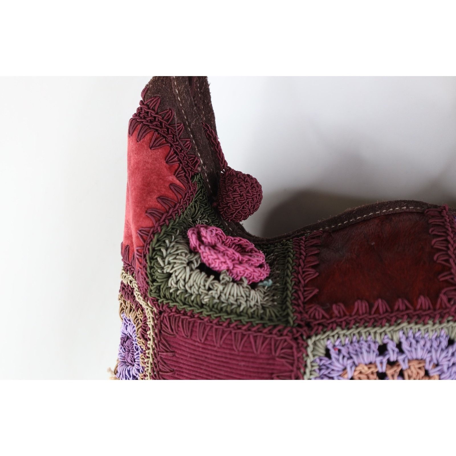Vintage Vintage 90s Babydoll Suede Leather Patchwork Purse Bag Size ONE SIZE - 3 Thumbnail