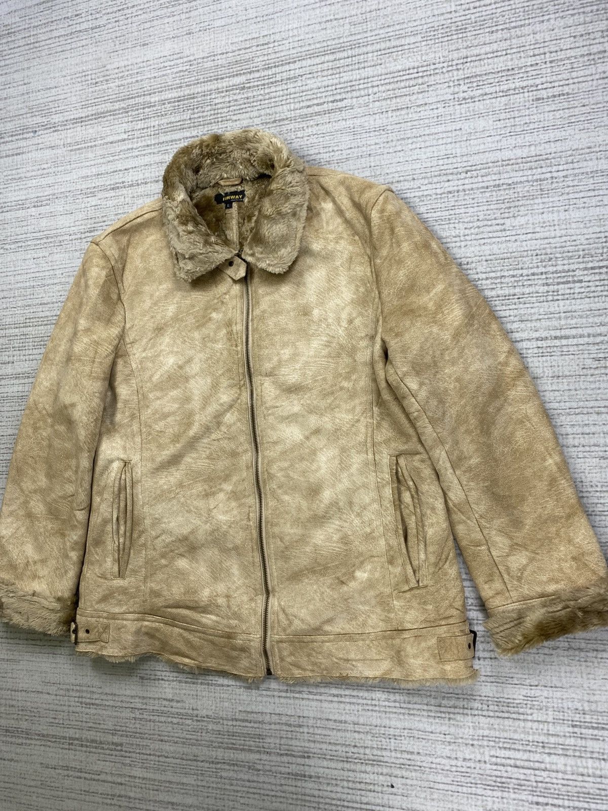 Leather Vintage FINWAY Suede Leather Faux Fur Lined Jacket Size US M / EU 48-50 / 2 - 4 Thumbnail
