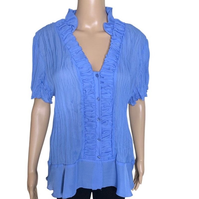 Vintage Vintage 90's Bethany Women's XL Purple Top Semi Sheer V-Neck Size XL / US 12-14 / IT 48-50 - 9 Thumbnail