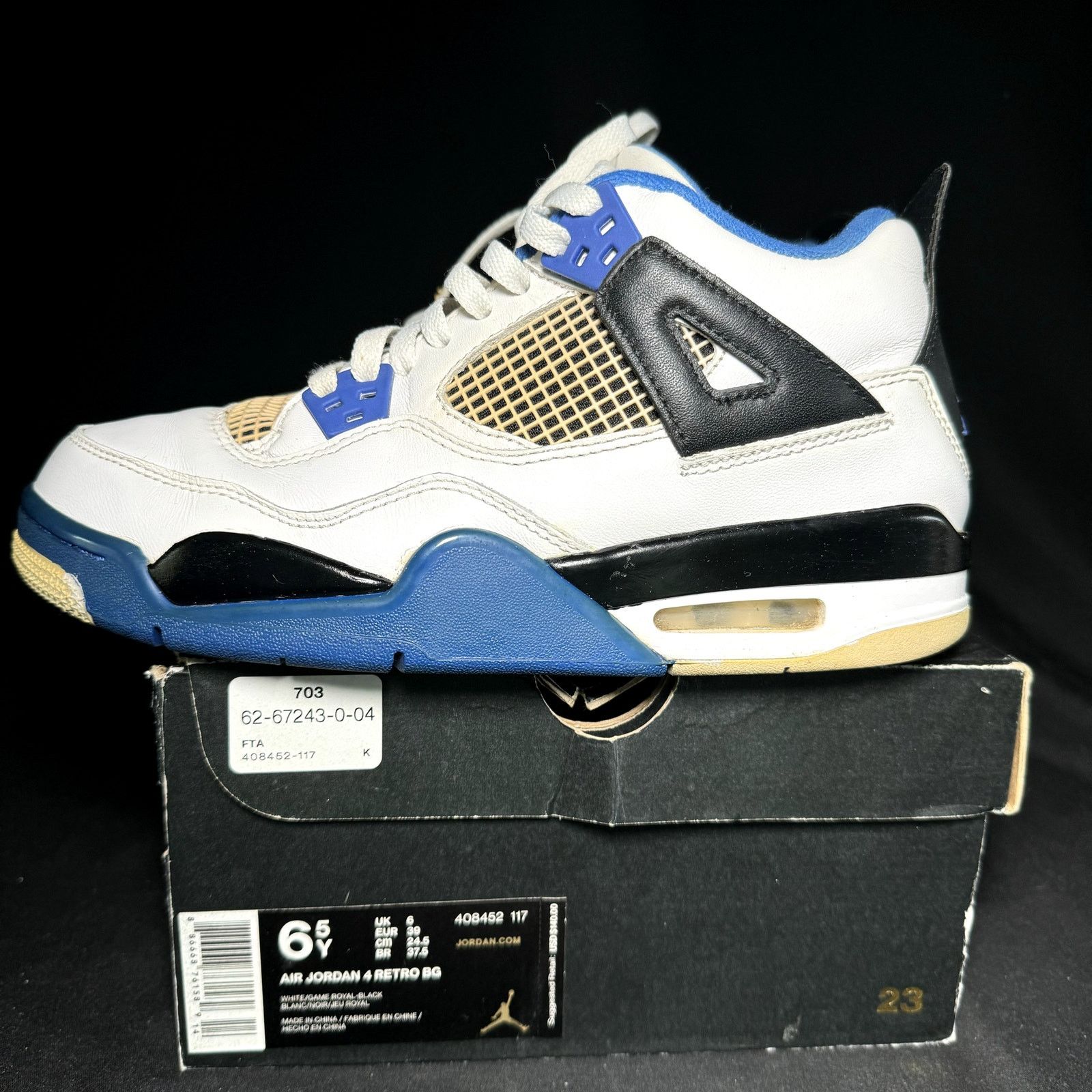 Jordan Brand × Nike Size 6.5 - Nike Air Jordan 4 Retro GS Motorsports 2017 Shoes Size US 6.5 / EU 39-40 - 8 Thumbnail