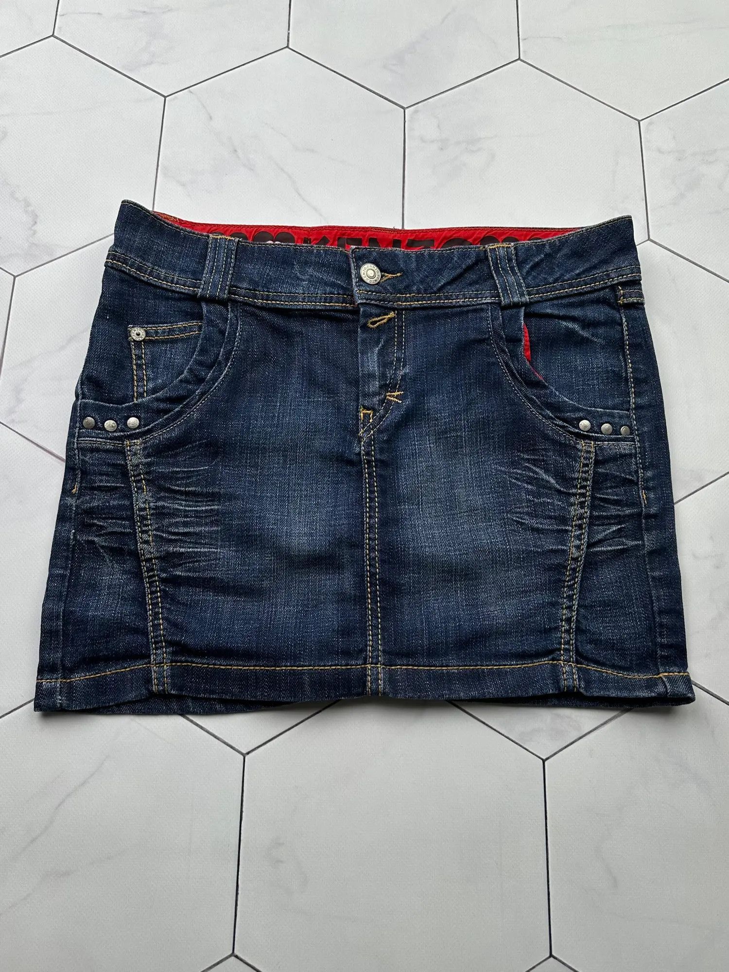 image of Kenzo Vintage Mini Skirt in Blue, Women's (Size 26)
