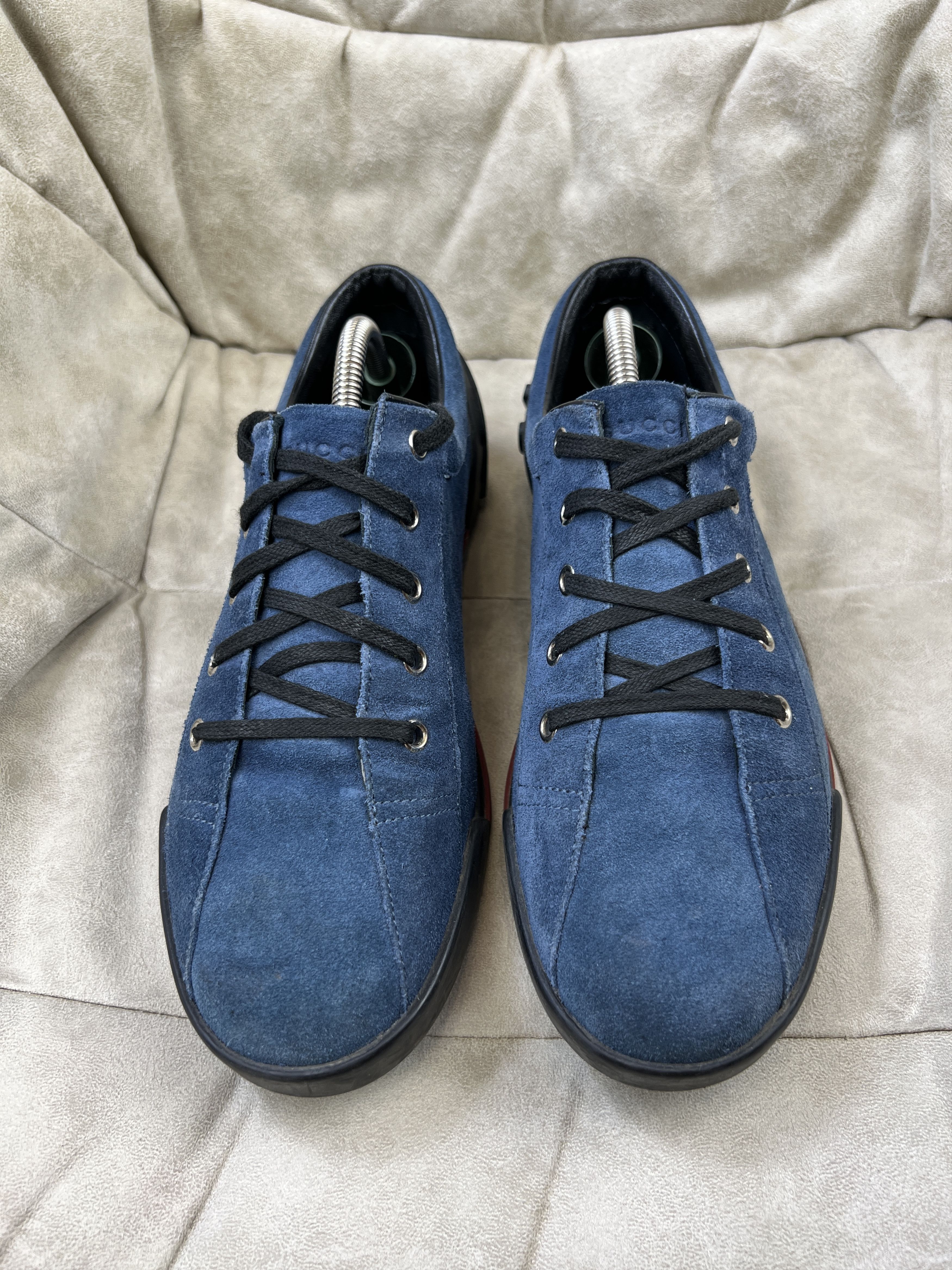 Gucci Vintage Gucci Navy Suede Low Top Sneakers GG Logo Size US 8 / EU 41 - 3 Thumbnail