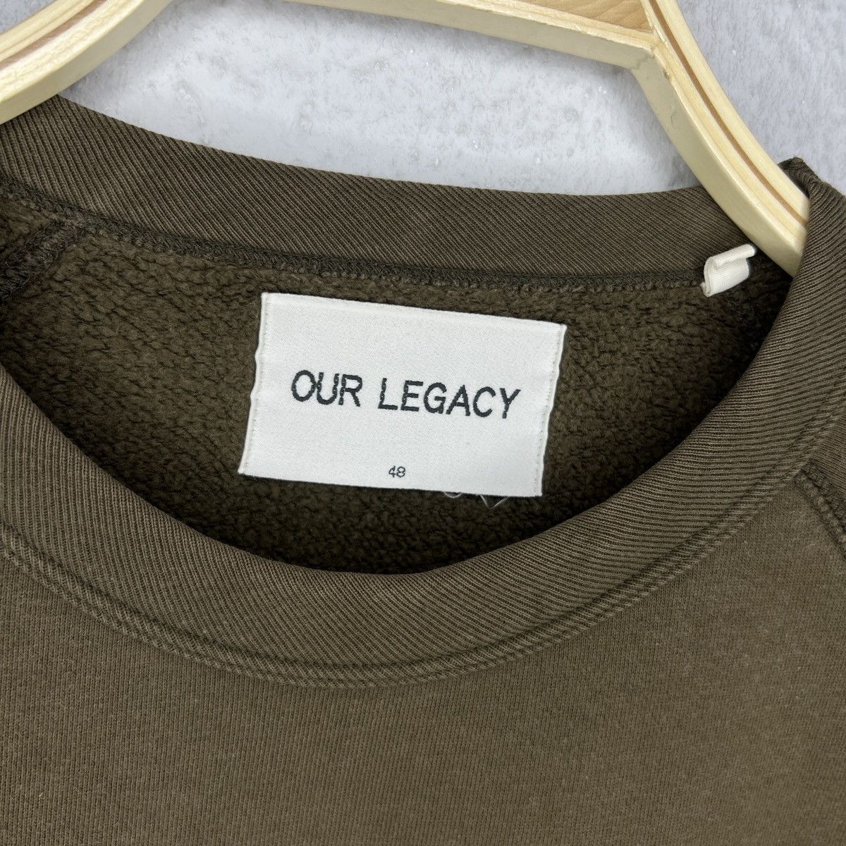 Our Legacy Base Sweat Crewneck in Khaki Green Cotton 48 Sweatshirt Size US M / EU 48-50 / 2 - 5 Thumbnail