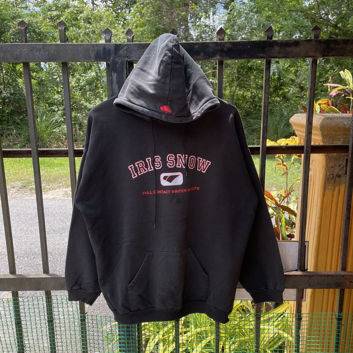 Vintage 🔥Vintage 90s Iris Snow Big Logo Pullover Hoodie Size US M / EU 48-50 / 2 - 1 Thumbnail