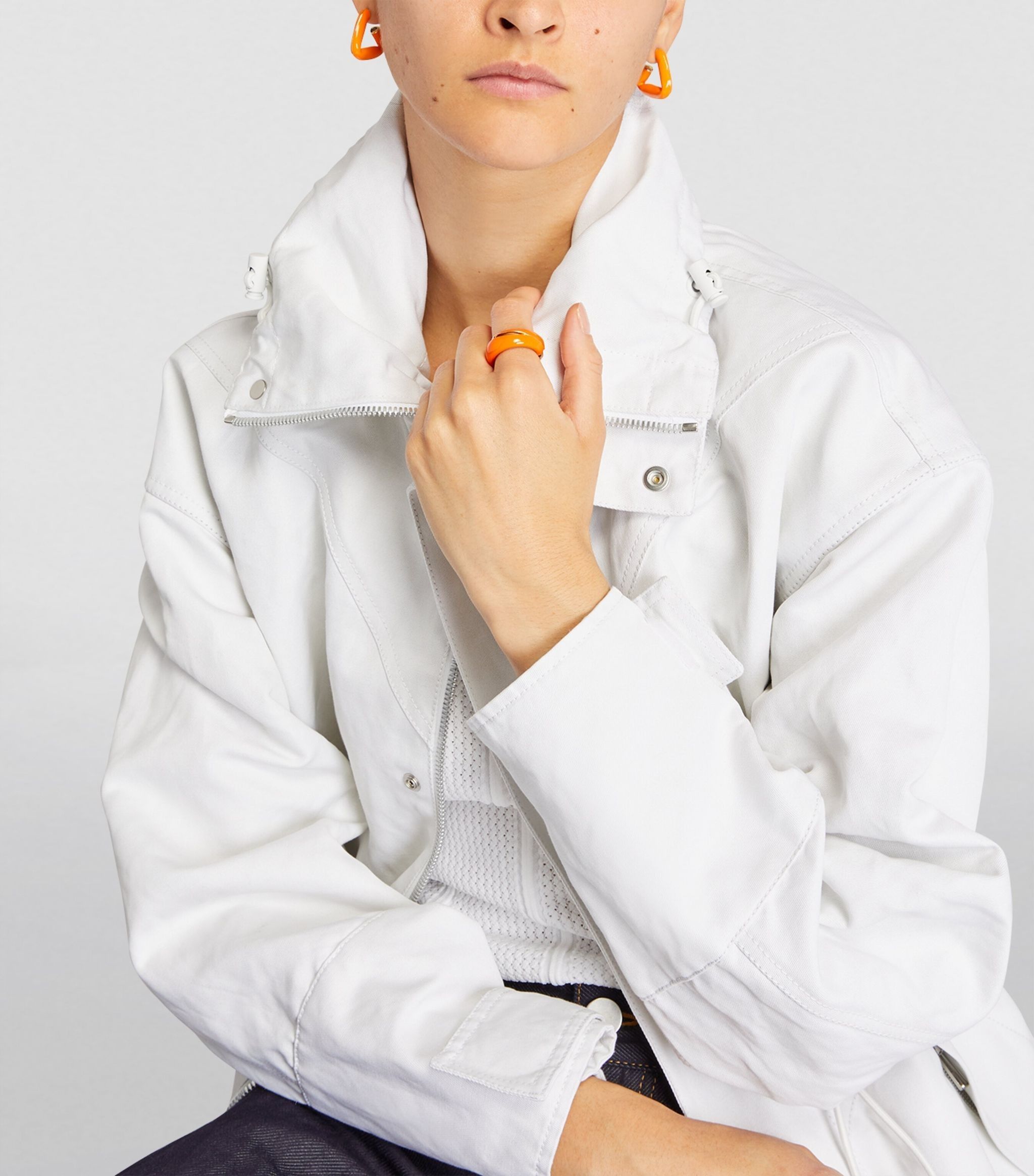 Bottega Veneta BOTTEGA VENETA Fold orange ring enamel & silver ring 15 q Size ONE SIZE - 2 Thumbnail