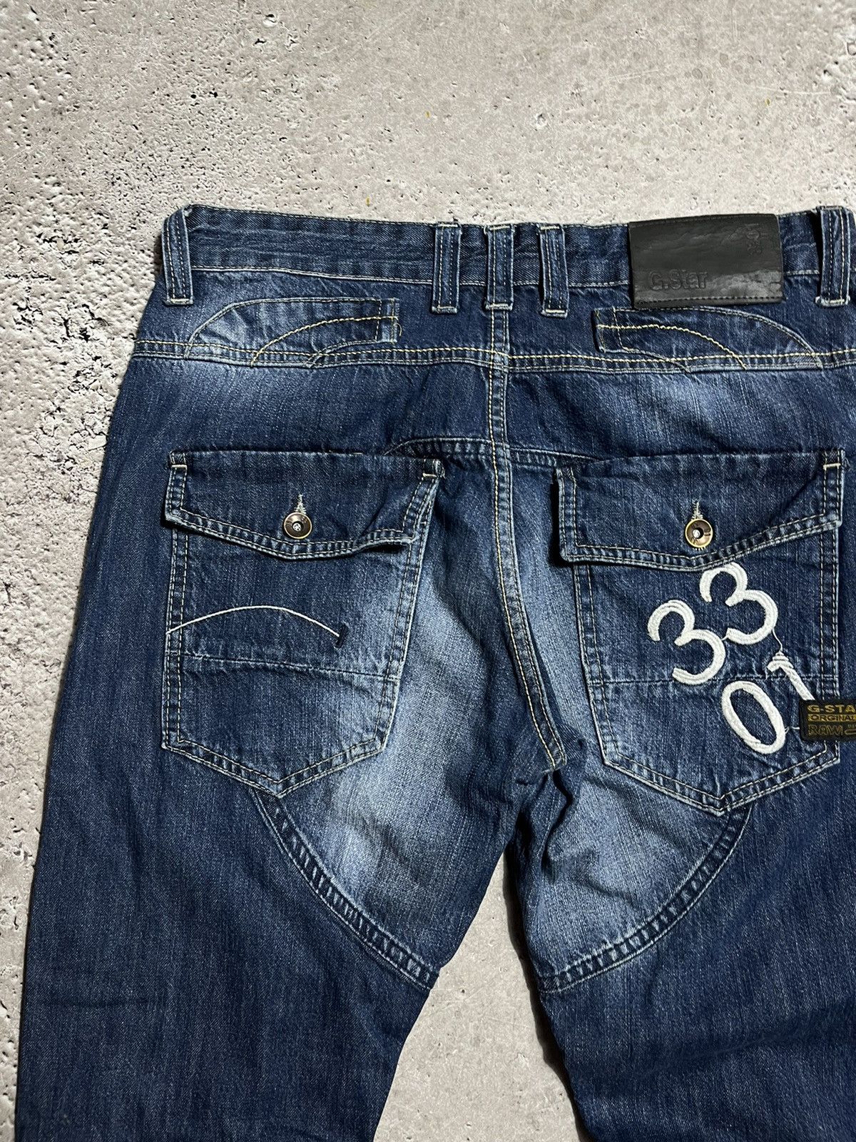 G-Star × Vintage Vintage G Star Raw Denim Jeans Big Logo Y2K Size US 31 - 4 Thumbnail