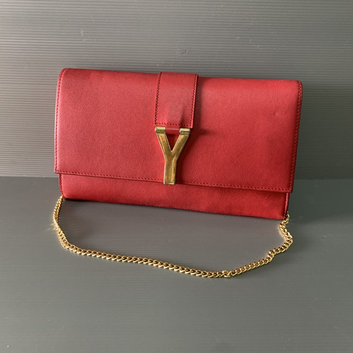 Saint Laurent Paris Saint Laurent Red Leather Dinner Bag Size ONE SIZE - 2 Thumbnail