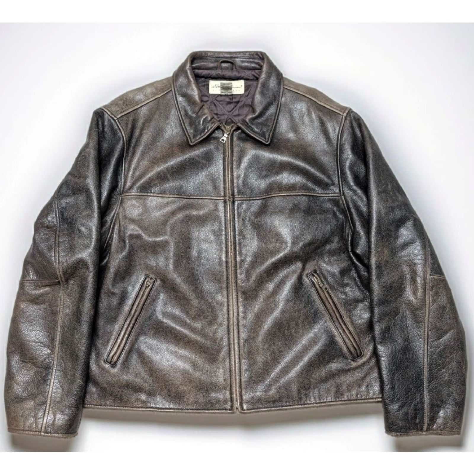 Eddie Bauer VINTAGE Eddie Bauer Leather BOMBER Jacket XL Brown, Loose Patina, Cowhide Leather, Mens, Zip, 46-48 Chest, 28" Length, 26" Pit, 22" Shoulder, 26" Arm Size US XL / EU 56 / 4 - 2 Thumbnail