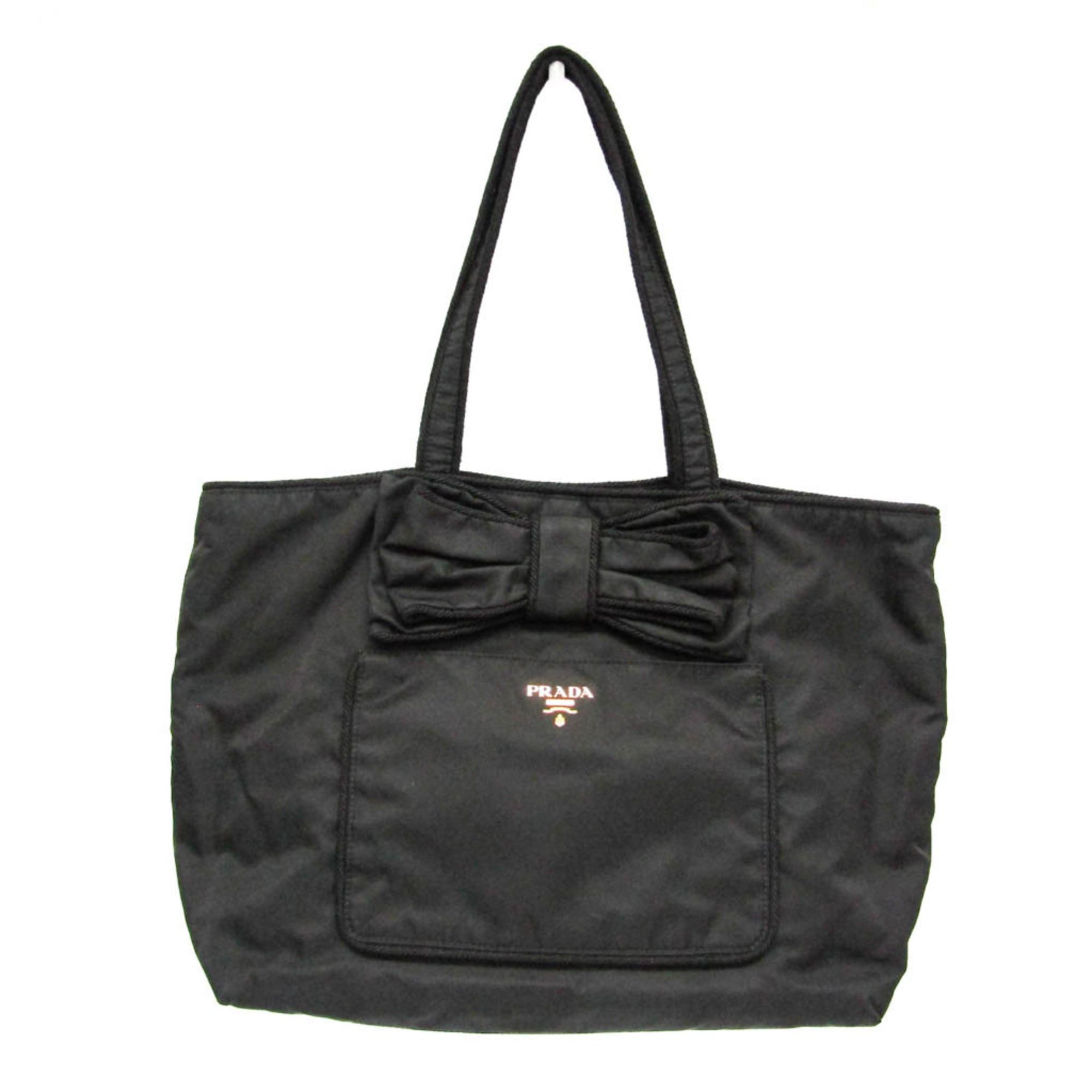 Prada Prada TESSUTO Ribbon Tote Women's Nylon Tote Bag Black Size ONE SIZE - 1 Thumbnail