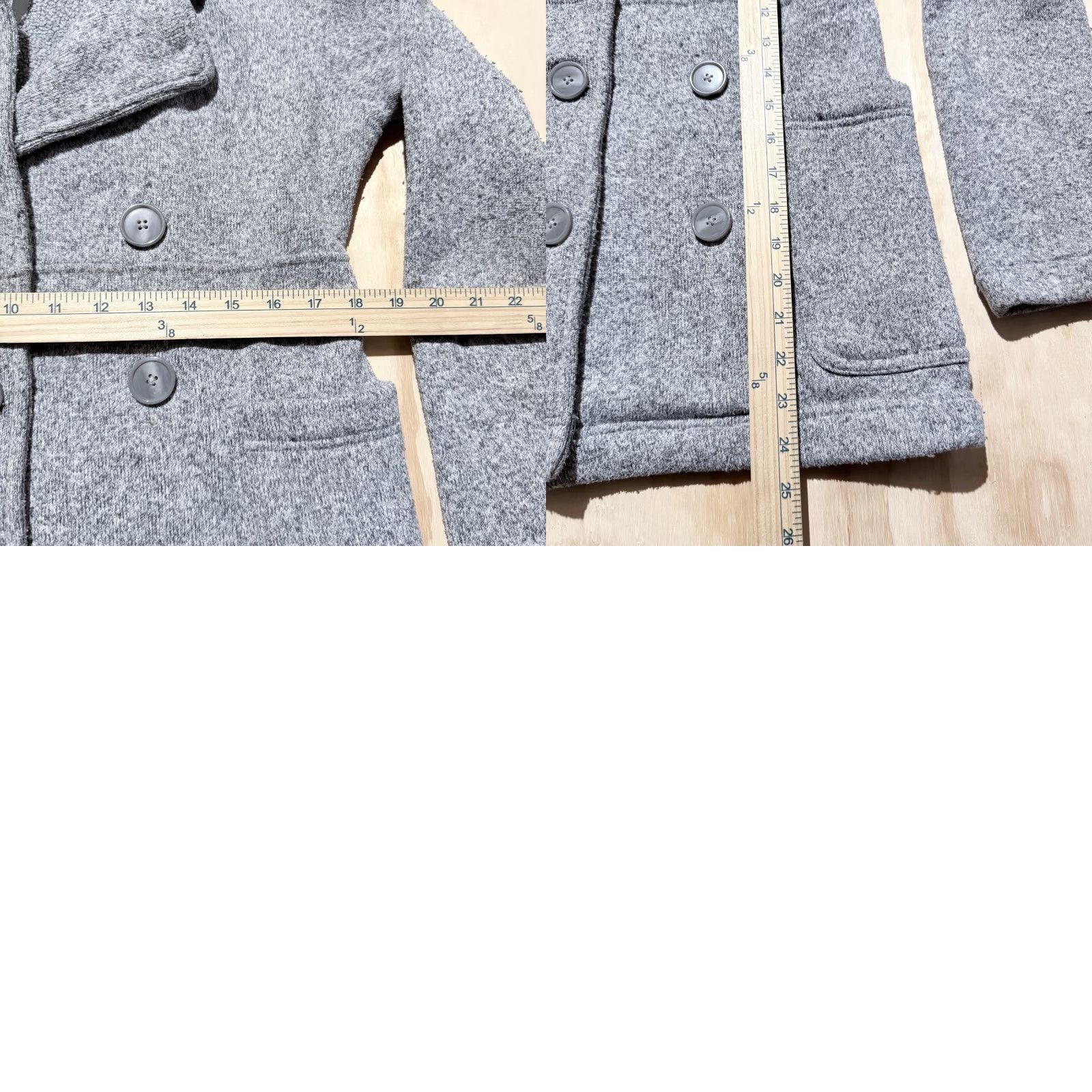 Patagonia Peacoat Jacket Women's Size Small Gray Fleece Double Breasted Better Sweater - Mens?