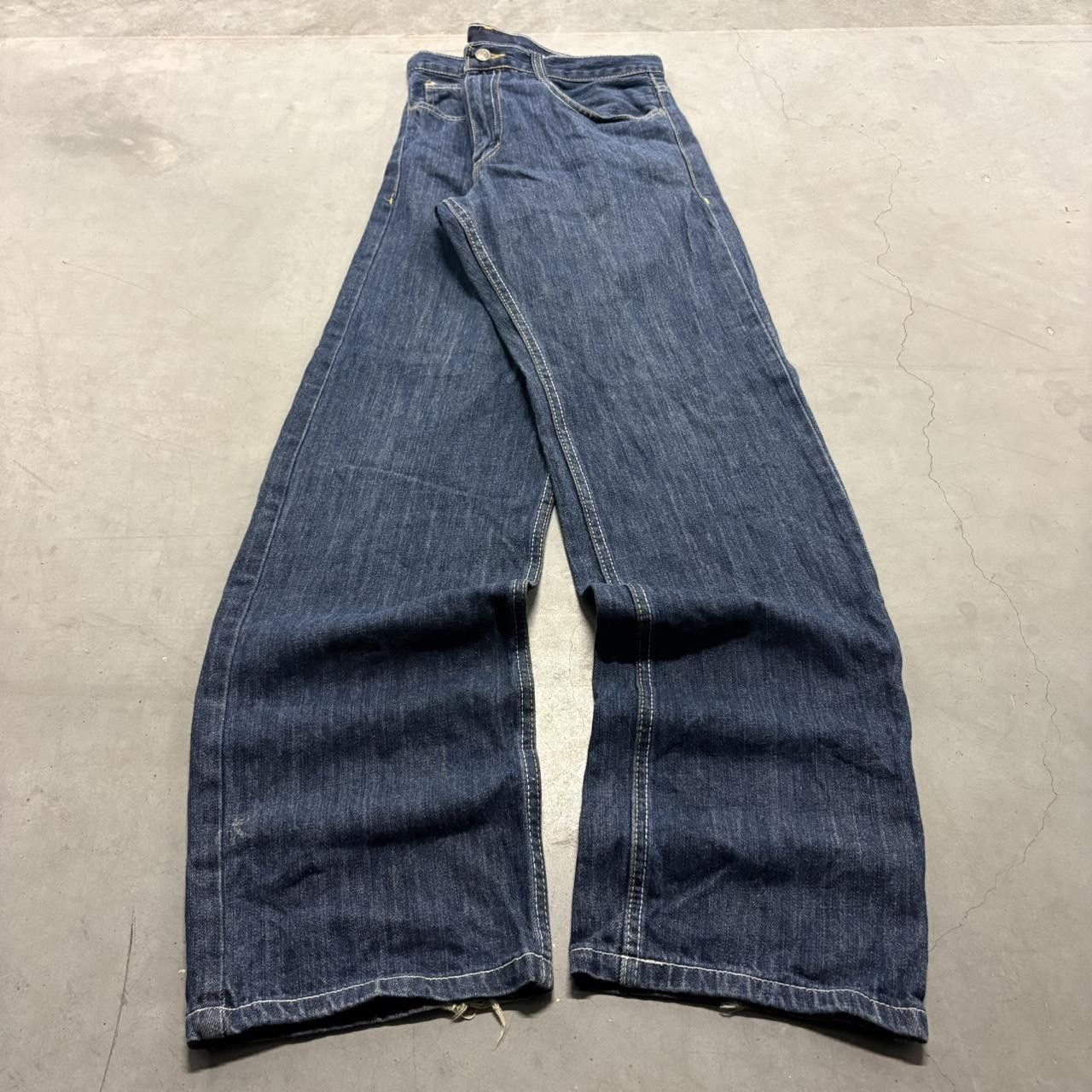 Vintage Crazy Vintage Y2K/2000s Baggy Qruel 90s Y2K Indie Streetwear Dark Blue Wash Denim Jeans! Size US 32 / EU 48 - 1 Thumbnail
