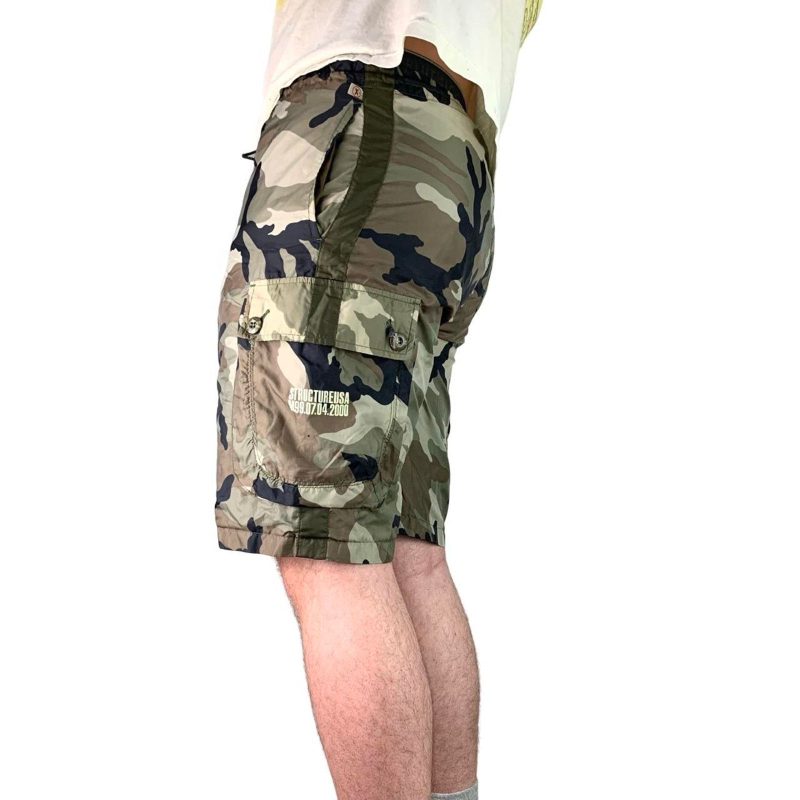 Structure × Vintage Vintage Y2K Structure Nylon Camouflage Cargo Shorts Size US 36 / EU 52 - 3 Thumbnail