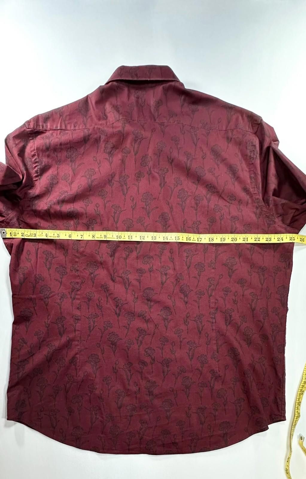 Express Express Slim Fit 1MX Floral Print Button Up Shirt Red Men XL Size US XL / EU 56 / 4 - 4 Thumbnail