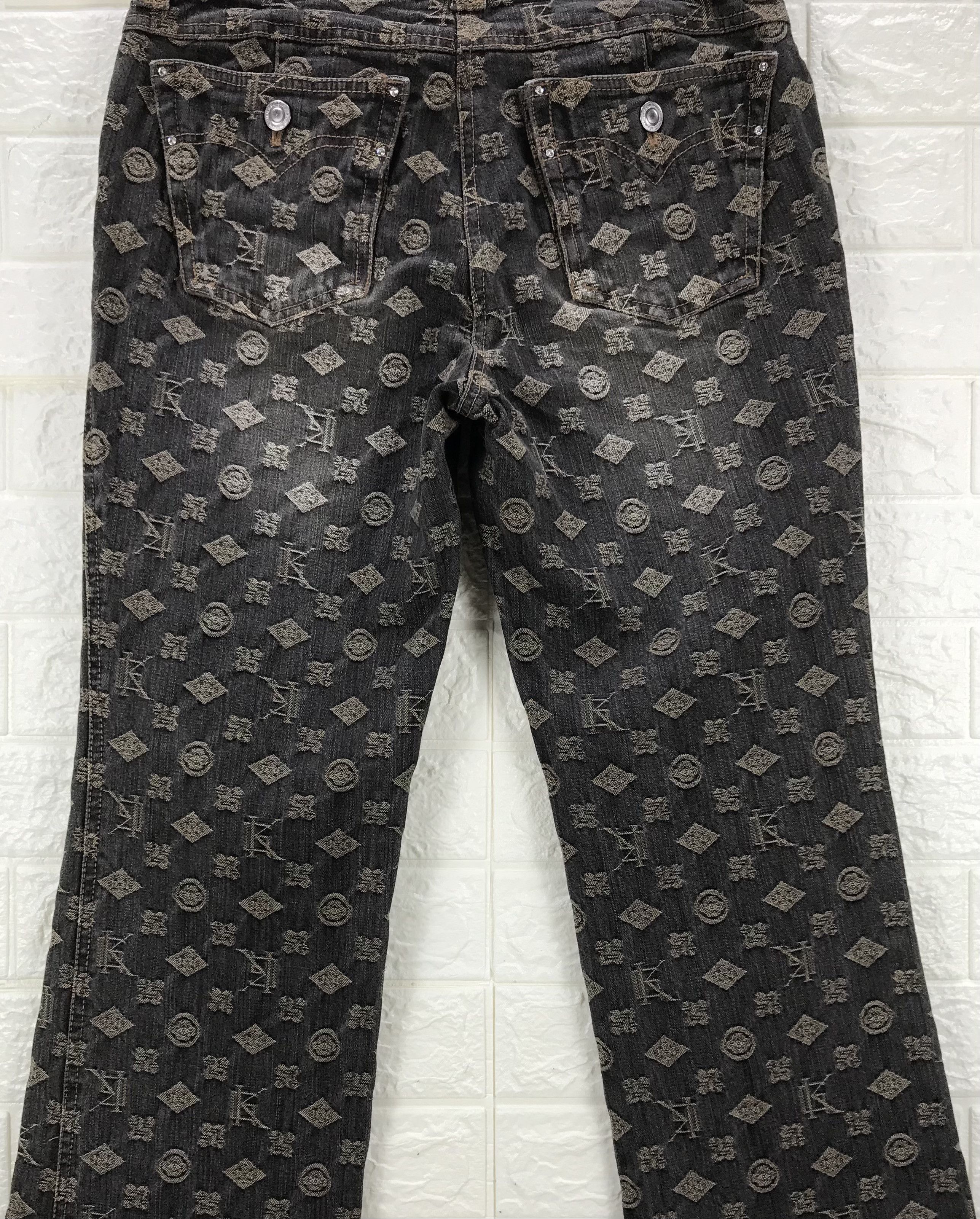 Japanese Brand Vintage Japanese Monogram Bell Bottom Flare Jeans Size 29" - 7 Thumbnail