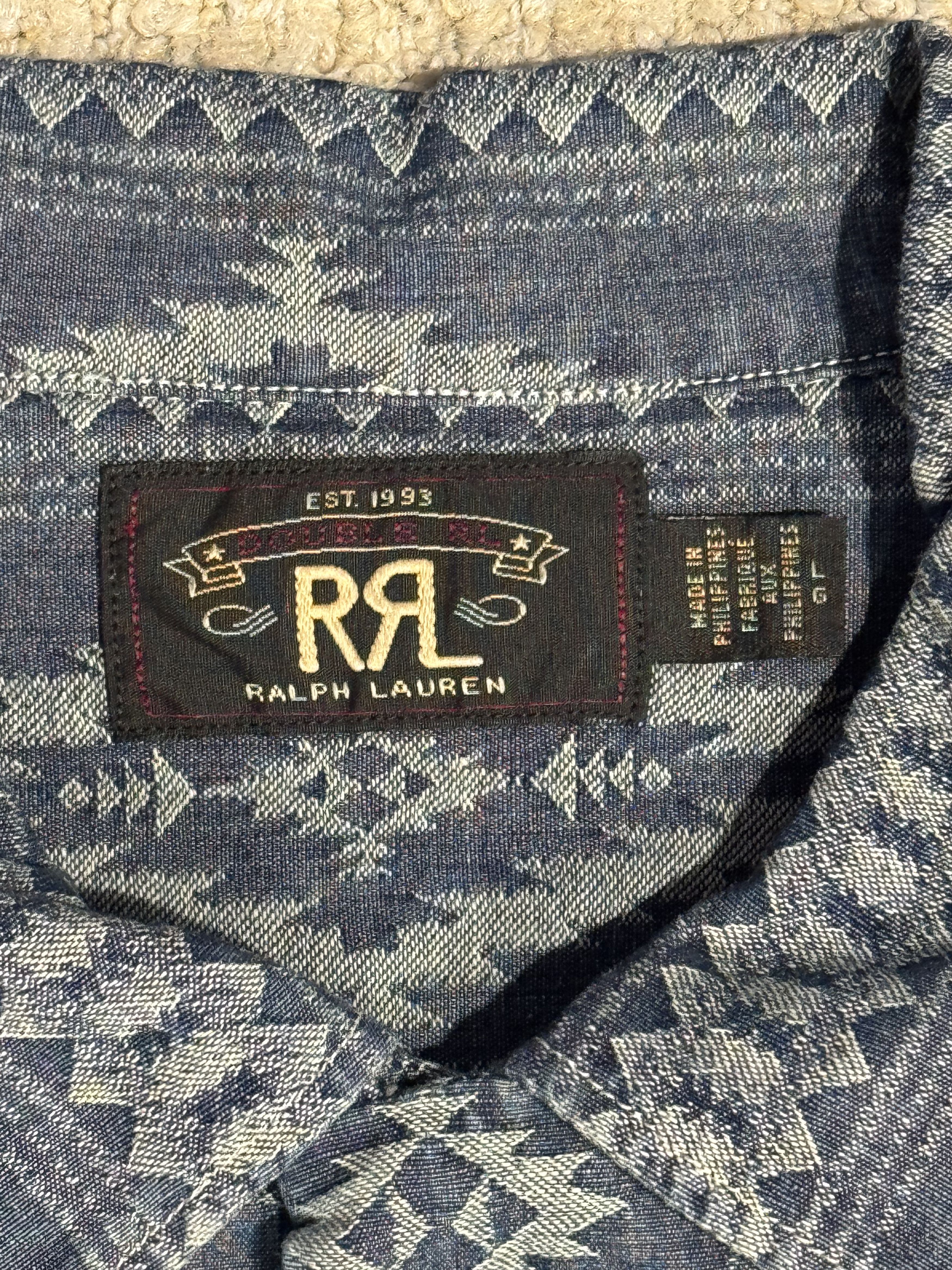 RRL Ralph Lauren RRL Southwestern Indigo Shirt Size US L / EU 52-54 / 3 - 3 Thumbnail