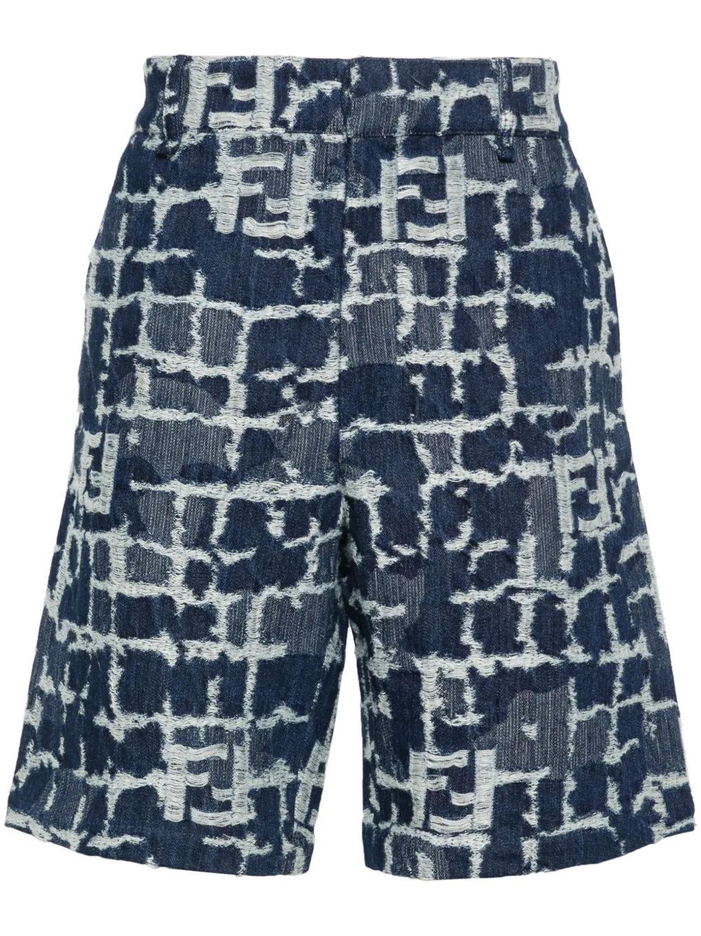 o1s1wg111025 Short Jeans in Blue/White