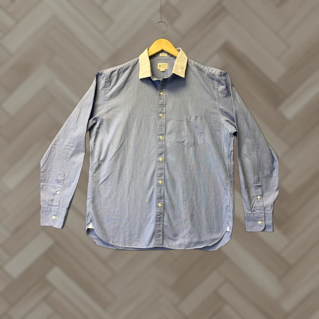 J.Crew J.CREW Classic Fit Blue Button-Up Shirt Large Long Sleeve Cotton Mens Size US L / EU 52-54 / 3 - 1 Thumbnail