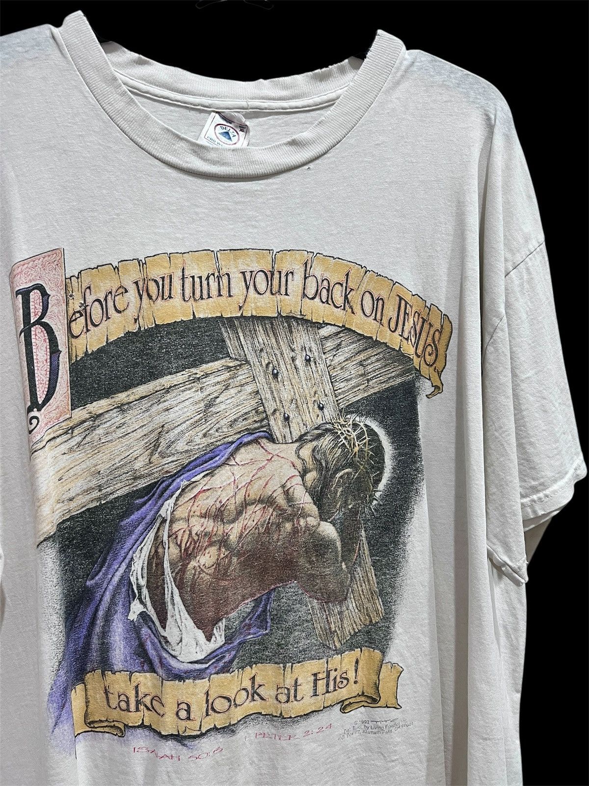 Vintage Vintage 90s Before You Turn Your Back On Jesus Tee XL Faded Size US XL / EU 56 / 4 - 2 Thumbnail