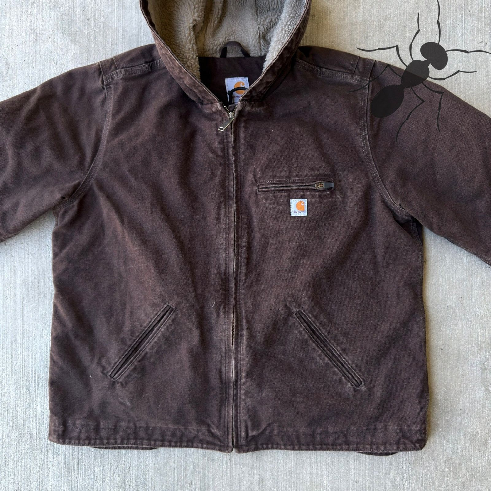 Carhartt × Vintage Carhartt WOMENS brown sierra hooded work wear jacket Size US XL / EU 56 / 4 - 3 Thumbnail