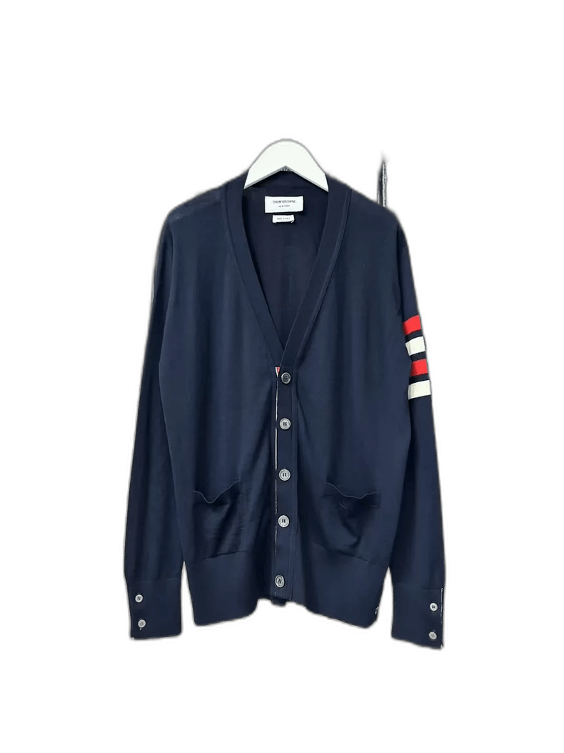Thom Browne Thom Browne Wool Cardigan with Stripes Size US S / EU 44-46 / 1 - 1 Thumbnail