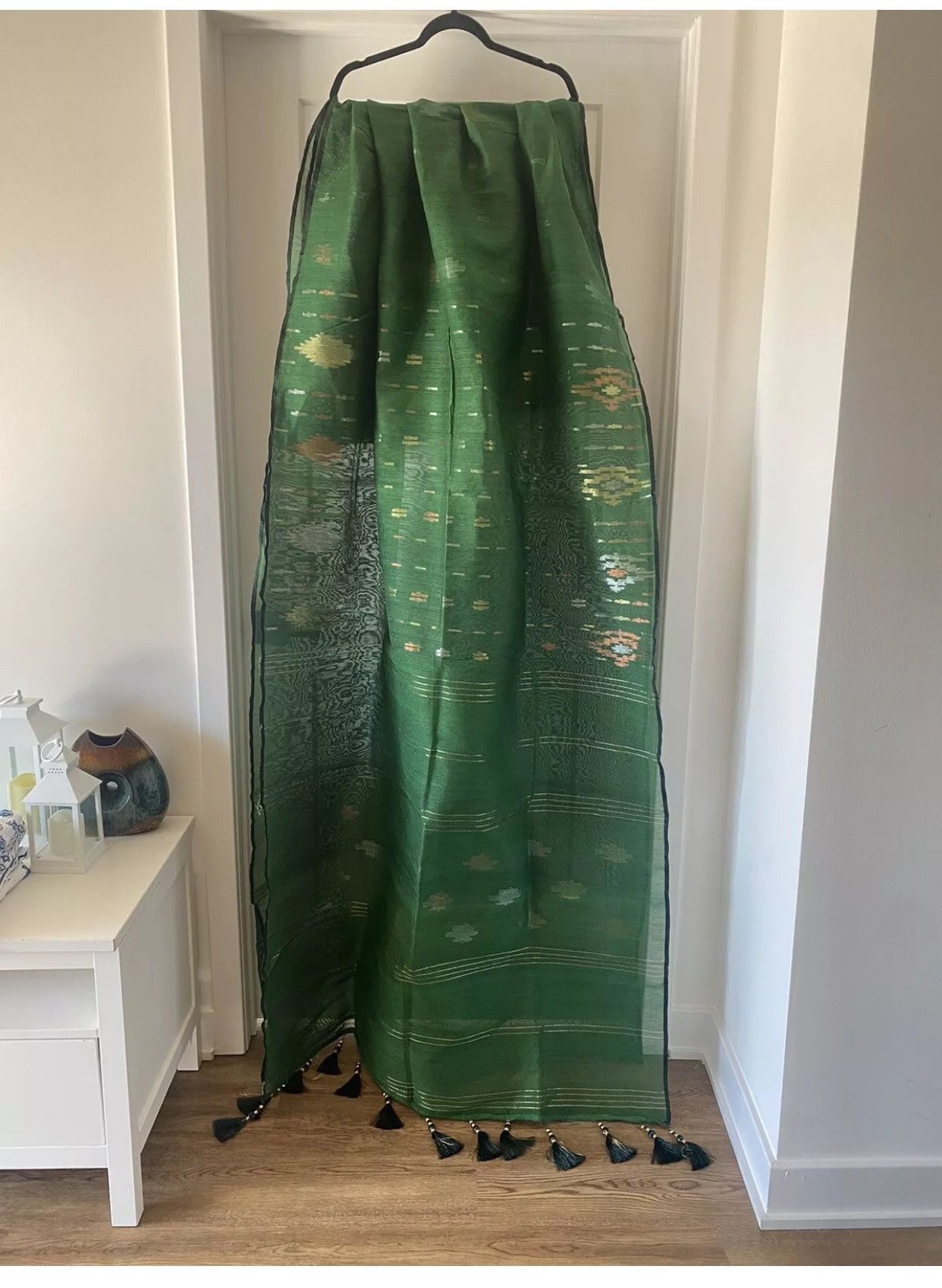 Other Indian Bollywood Saree Jamdani Dhakai 2pc Green saree Size ONE SIZE - 4 Thumbnail