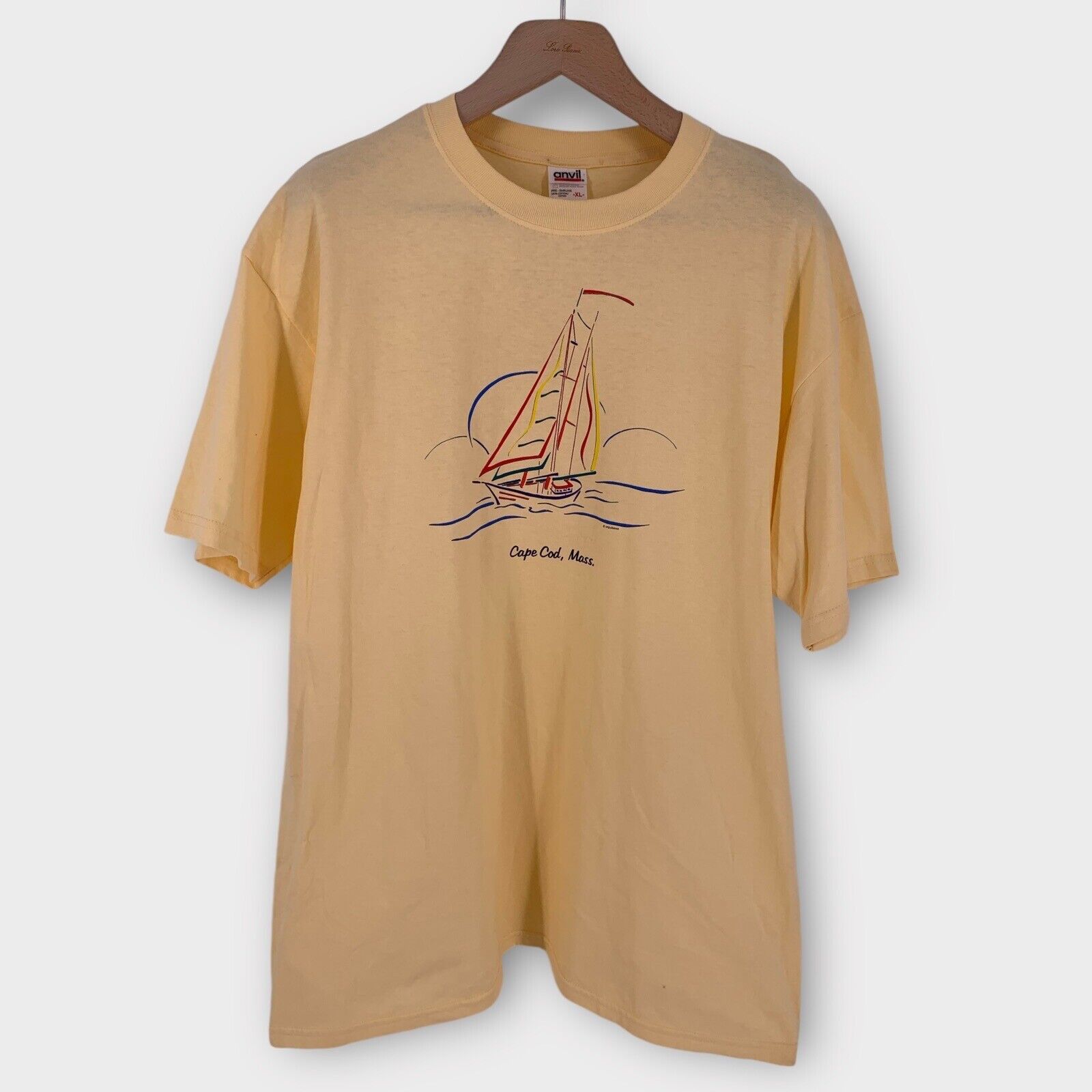 Anvil Vintage Y2K Anvil T-Shirt CAPE COD, MASS Sailboat Yellow XL Size US XL / EU 56 / 4 - 1 Thumbnail