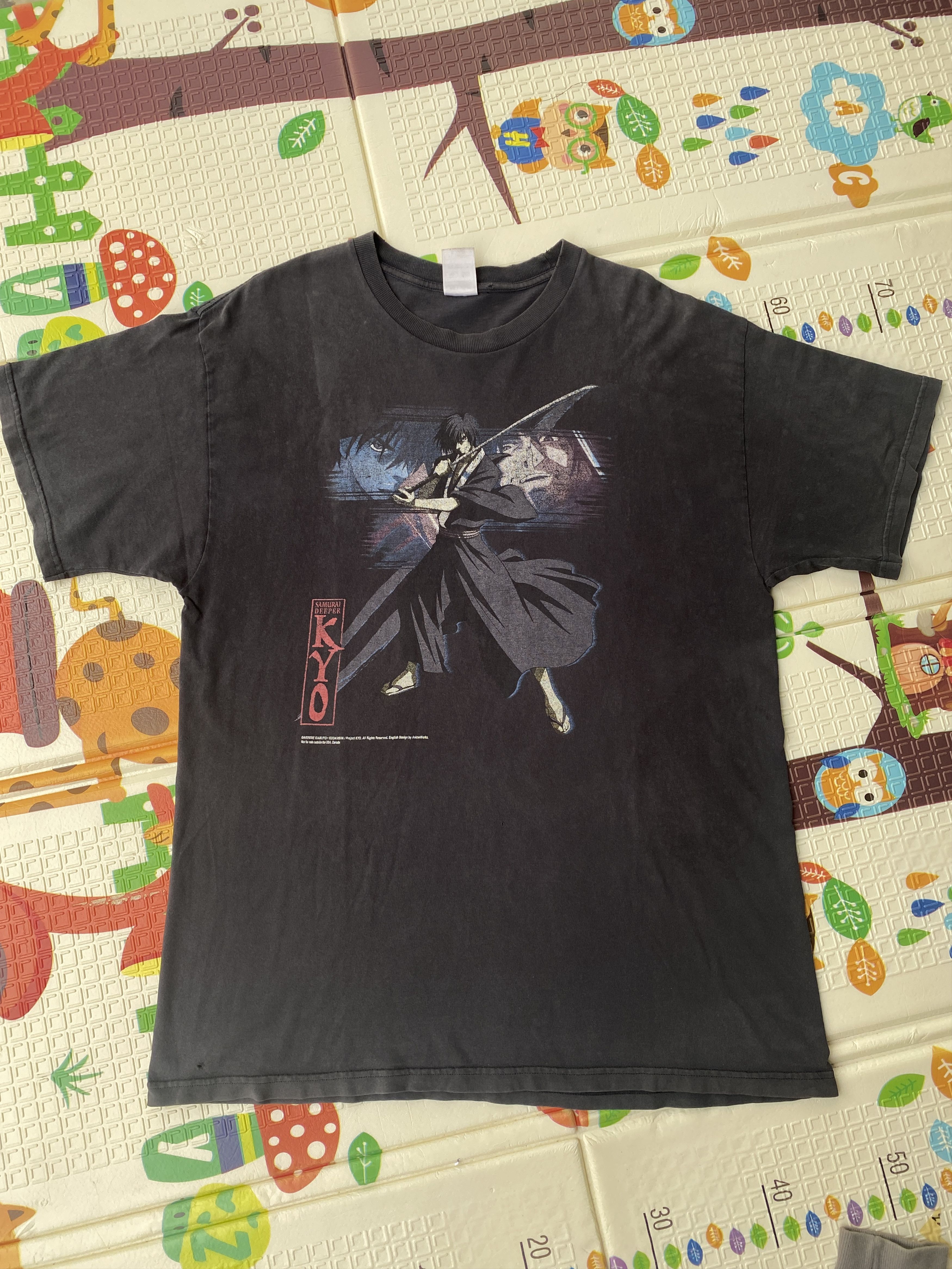 Anime Vintage 2000 Samurai Deeper Kyo Anime Distressed Graphic Tee Size US XL / EU 56 / 4 - 1 Thumbnail
