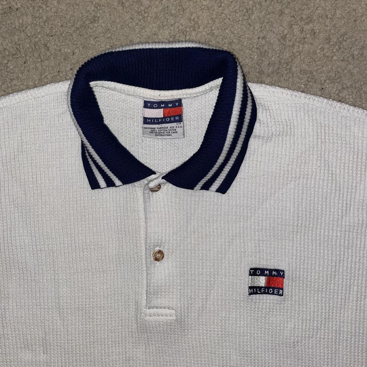 Tommy Hilfiger Vintage Tommy Hilfiger Waffle Knit polo shirt Size US L / EU 52-54 / 3 - 3 Thumbnail