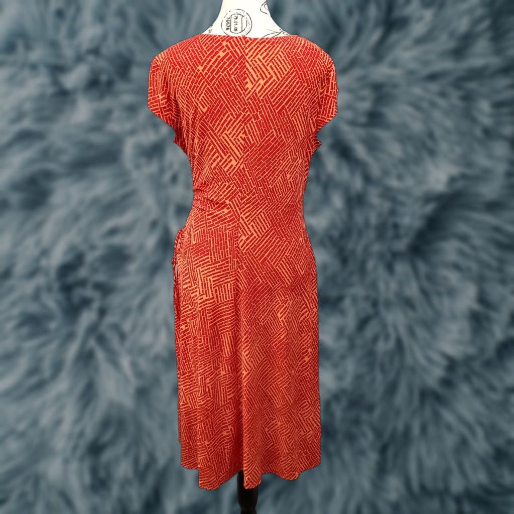 evan picone fit and flare dress Evan Picone Red Holiday Fit & Flare Dress Belt Faux Wrap Women's 6