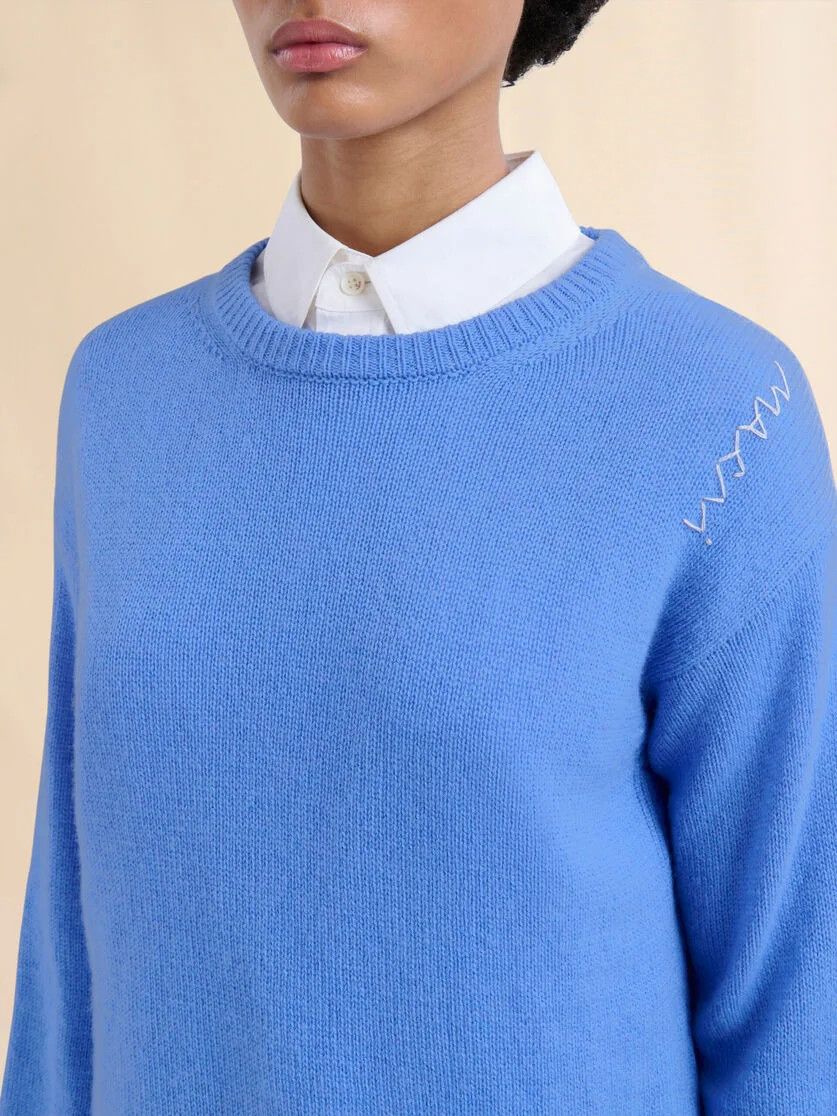 Marni o1f1d3z0326 Boxy Cashmere Jumper in Blue Size L / US 10 / IT 46 - 4 Thumbnail