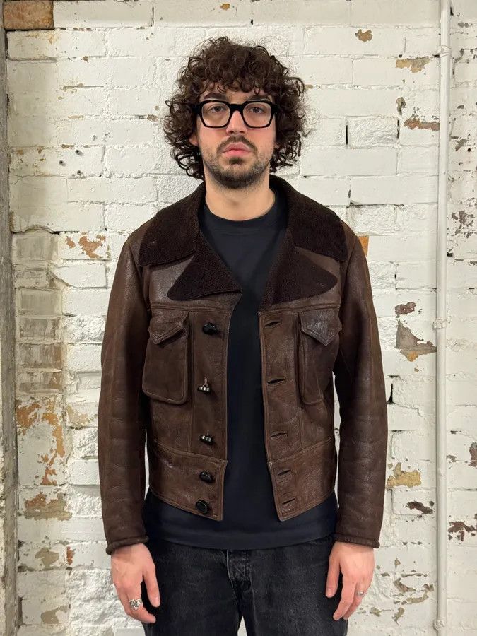 Emporio Armani 2000s Emporio Armani Pure Brown Aviator Shearling Leather Jacket Size US S / EU 44-46 / 1 - 2 Thumbnail