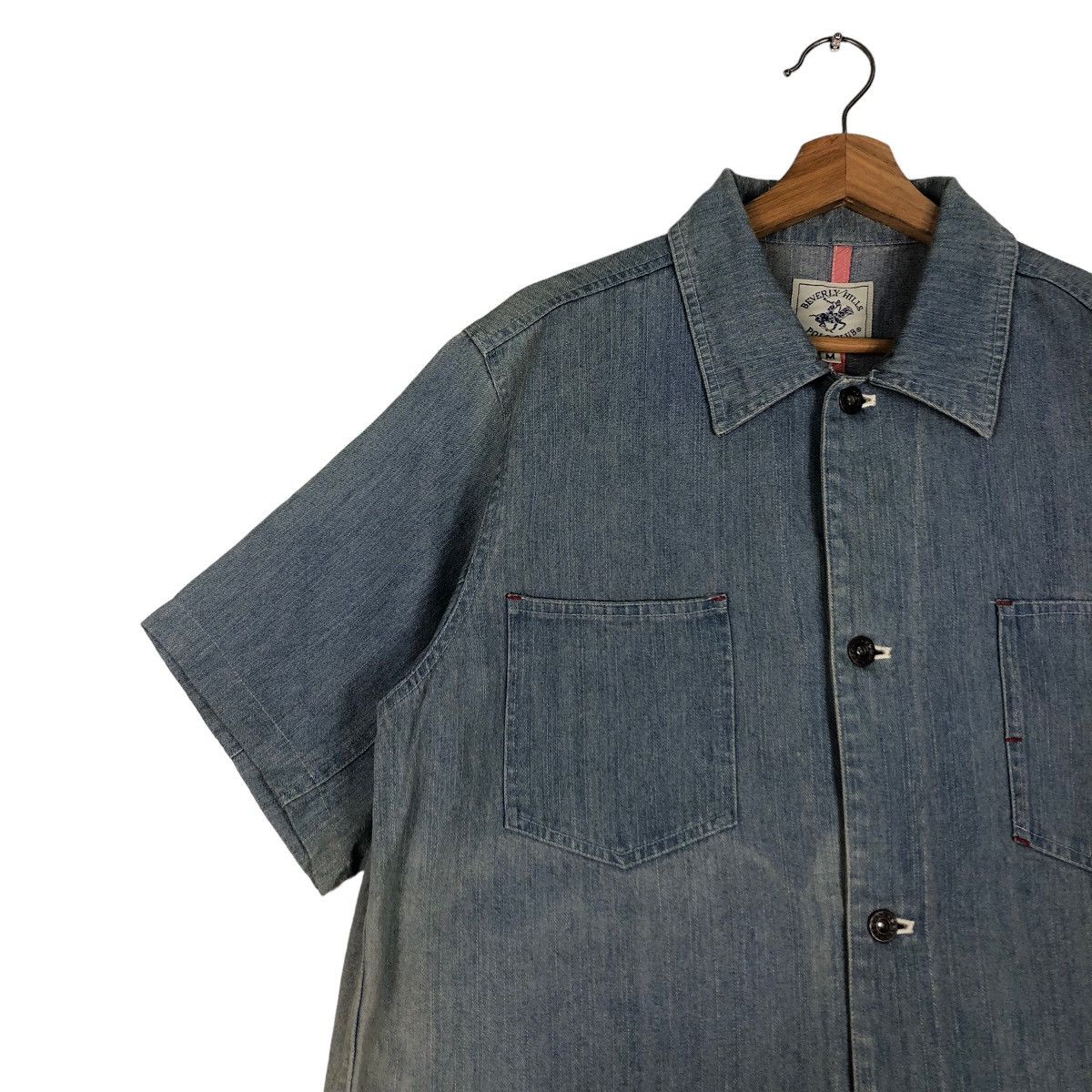 Japanese Brand 🔥Vtg Denim Chore Chambray Jacket Beverly Hills Polo Club Size US M / EU 48-50 / 2 - 7 Thumbnail