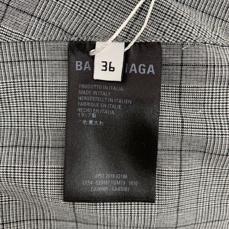 Balenciaga Balenciaga size 36 Grey plaid logo print lace up bow cotto Size XS / US 0-2 / IT 36-38 - 6 Thumbnail