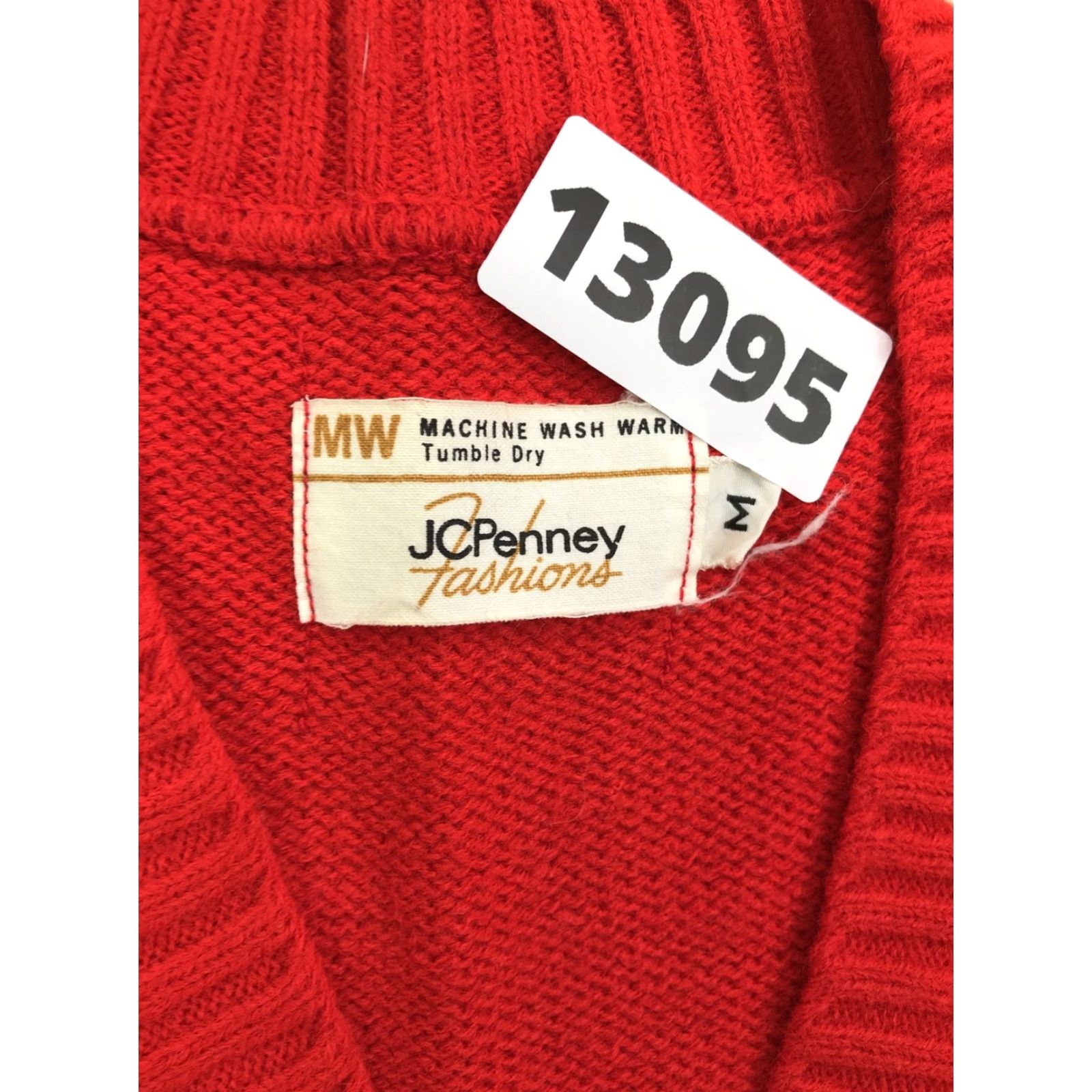 Vintage Vtg JC Penny Sweater Sleeveless Red Knit V-Neck Pocket Front Women Med Vintage Bohemian Classic Teacher School Preppy Hippie Pullover Size M / US 6-8 / IT 42-44 - 2 Thumbnail