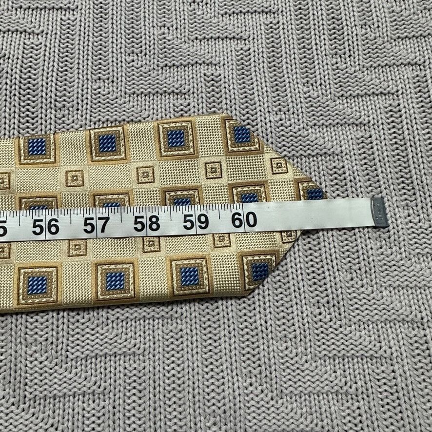 Other Henry Jacobson gold square geometric print silk tie Size ONE SIZE - 3 Thumbnail
