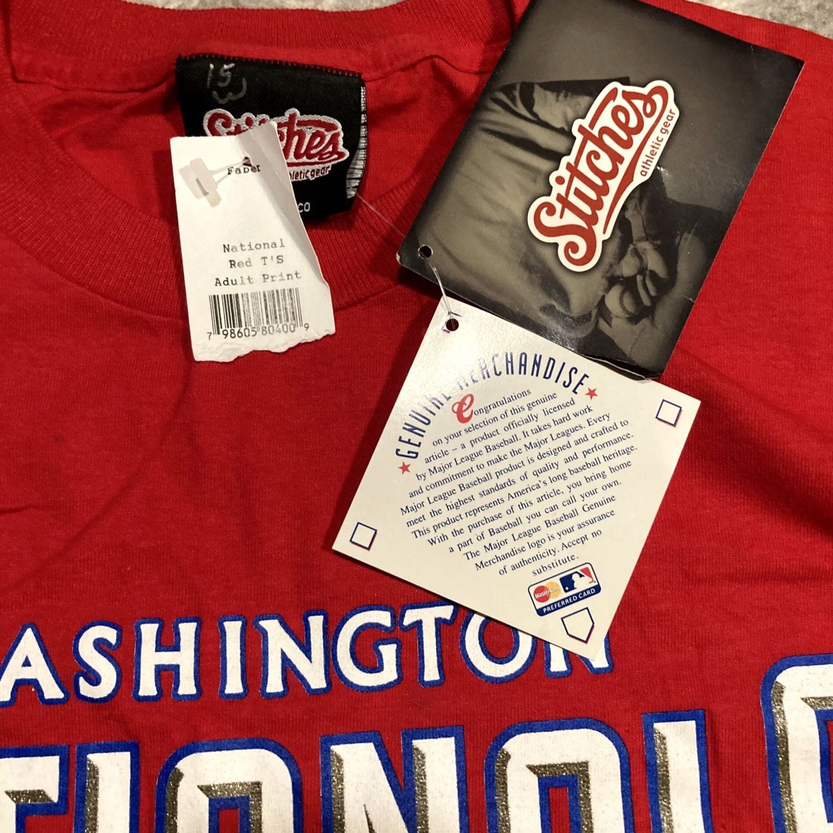 Vintage VINTAGE STITCHES WASHINGTON NATIONALS T SHIRT XL RED 2005 MENS AWESOME NWT Size US XL / EU 56 / 4 - 4 Thumbnail