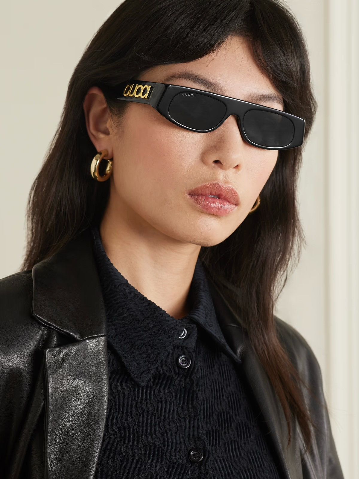 Gucci NEW GUCCI GG1771S 001 GEOMETRIC BLACK GREY WOMEN SUNGLASSES Size ONE SIZE - 1 Thumbnail