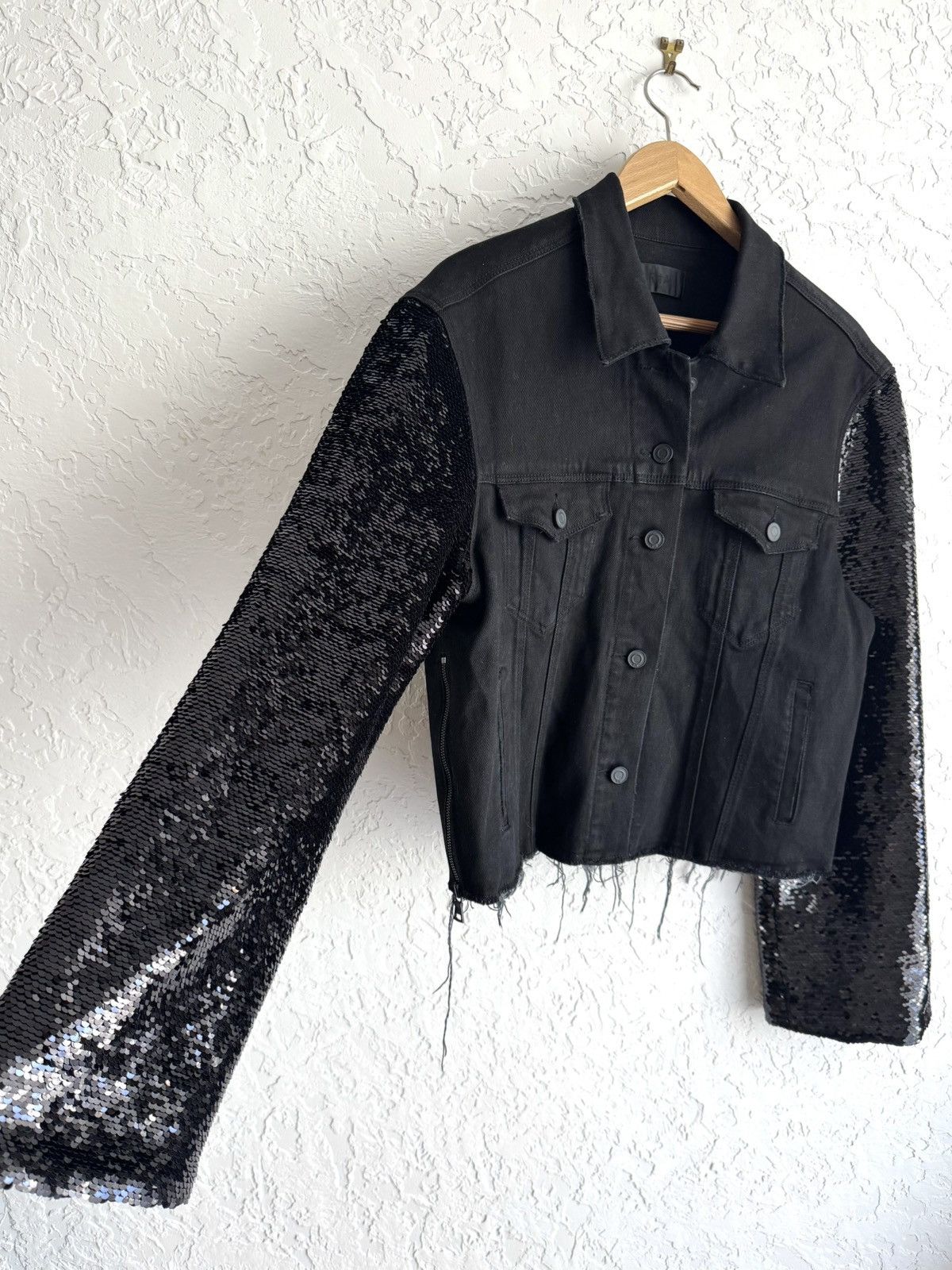 Rta RTA Haylee Sequined Sleeves Denim Jacket Women’s Size M / US 6-8 / IT 42-44 - 4 Thumbnail