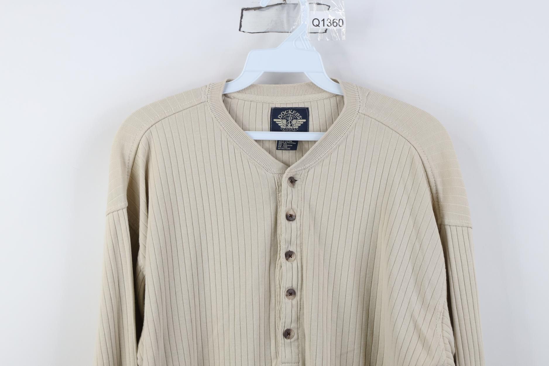 Vintage Vintage 90s Streetwear Thermal Ribbed Knit Henley T-Shirt Size US M / EU 48-50 / 2 - 2 Thumbnail