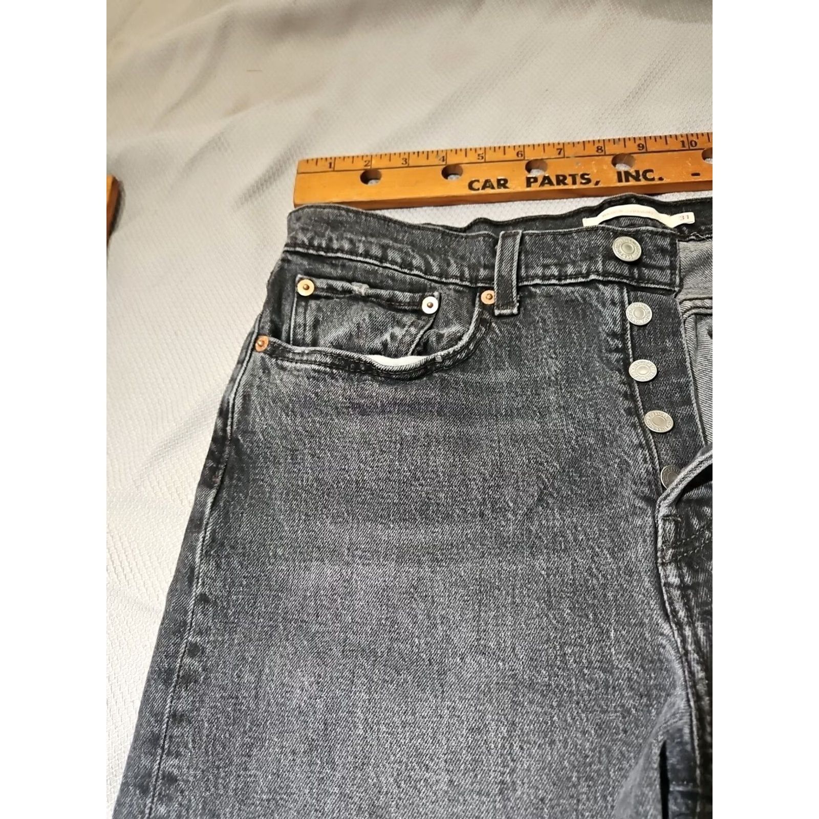 Levi's Levi's Jeans Womens Sz 31 Blue Wedgie Fit Buttonfly Grunge Denim Straight Pants Regular 5-Pocket Logo Retro 90s Hip Hop City Short? Size 24" / US 00 / IT 34 - 3 Thumbnail