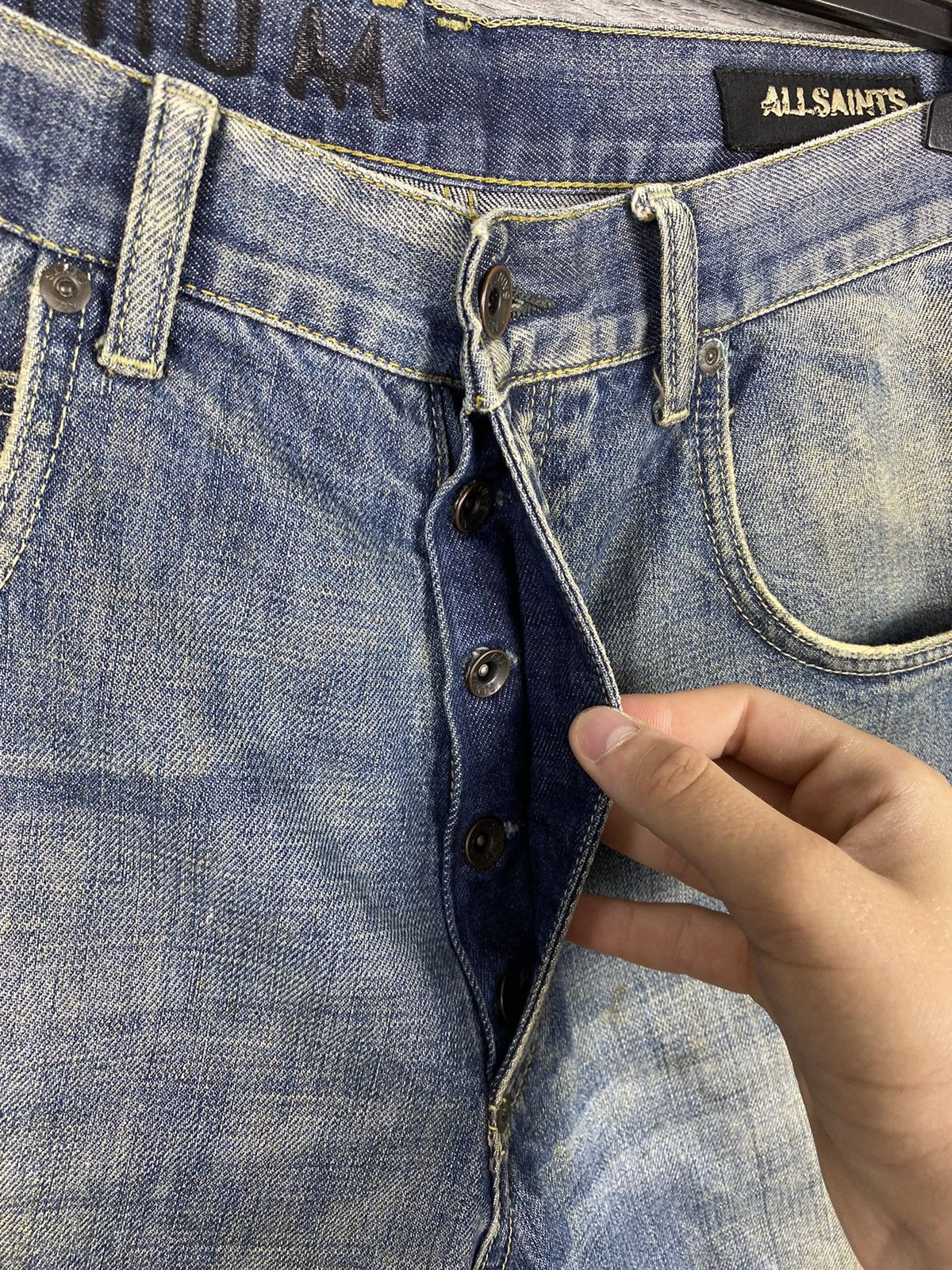Allsaints Mens Vintage Allsaints Denim Distressed Shorts Y2K Size US 34 / EU 50 - 5 Thumbnail