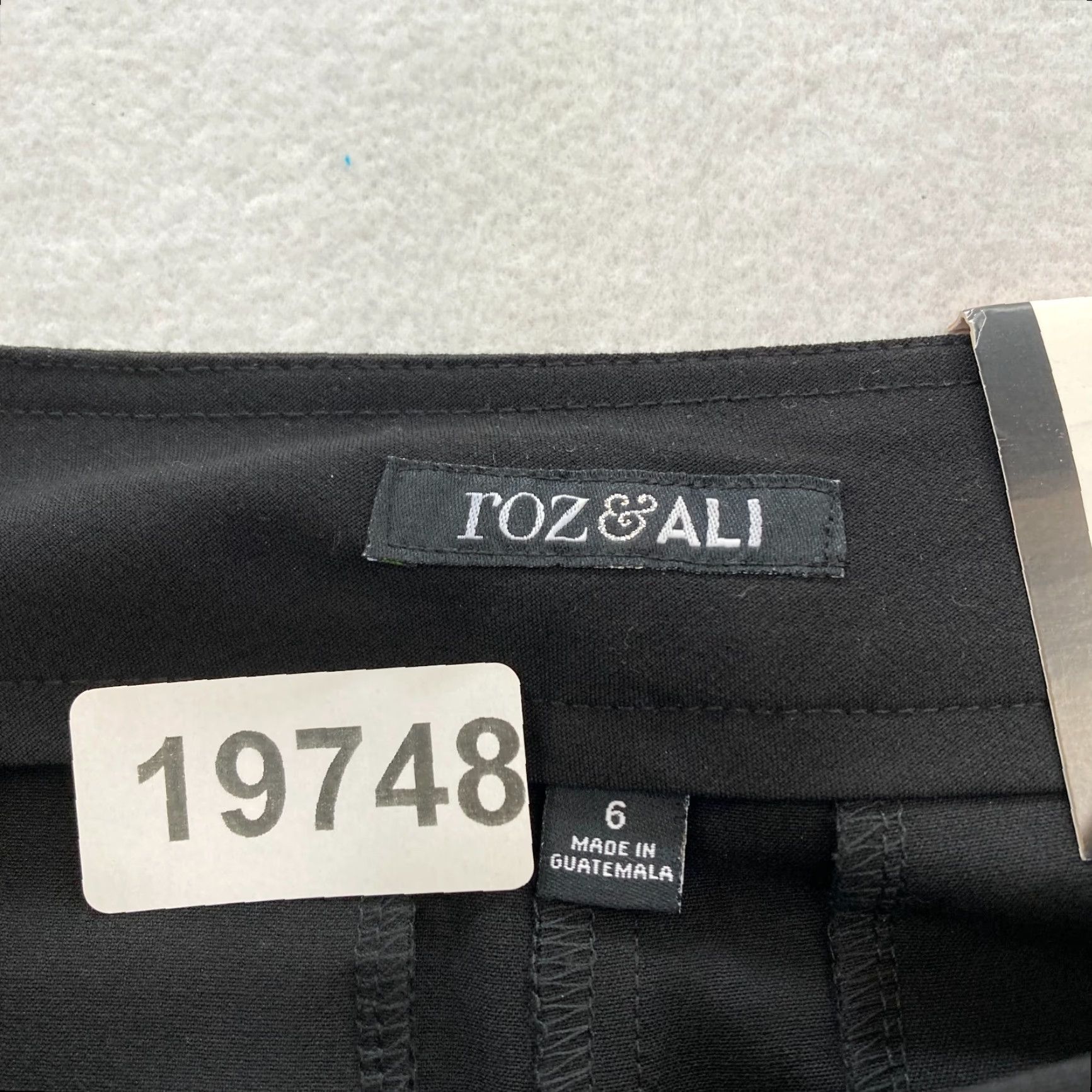 Vintage Roz & Ali Secret Agent Pants Women's 6 Wide Leg Black Stretch Tummy Control NWT Size 28" / US 6 / IT 42 - 4 Thumbnail