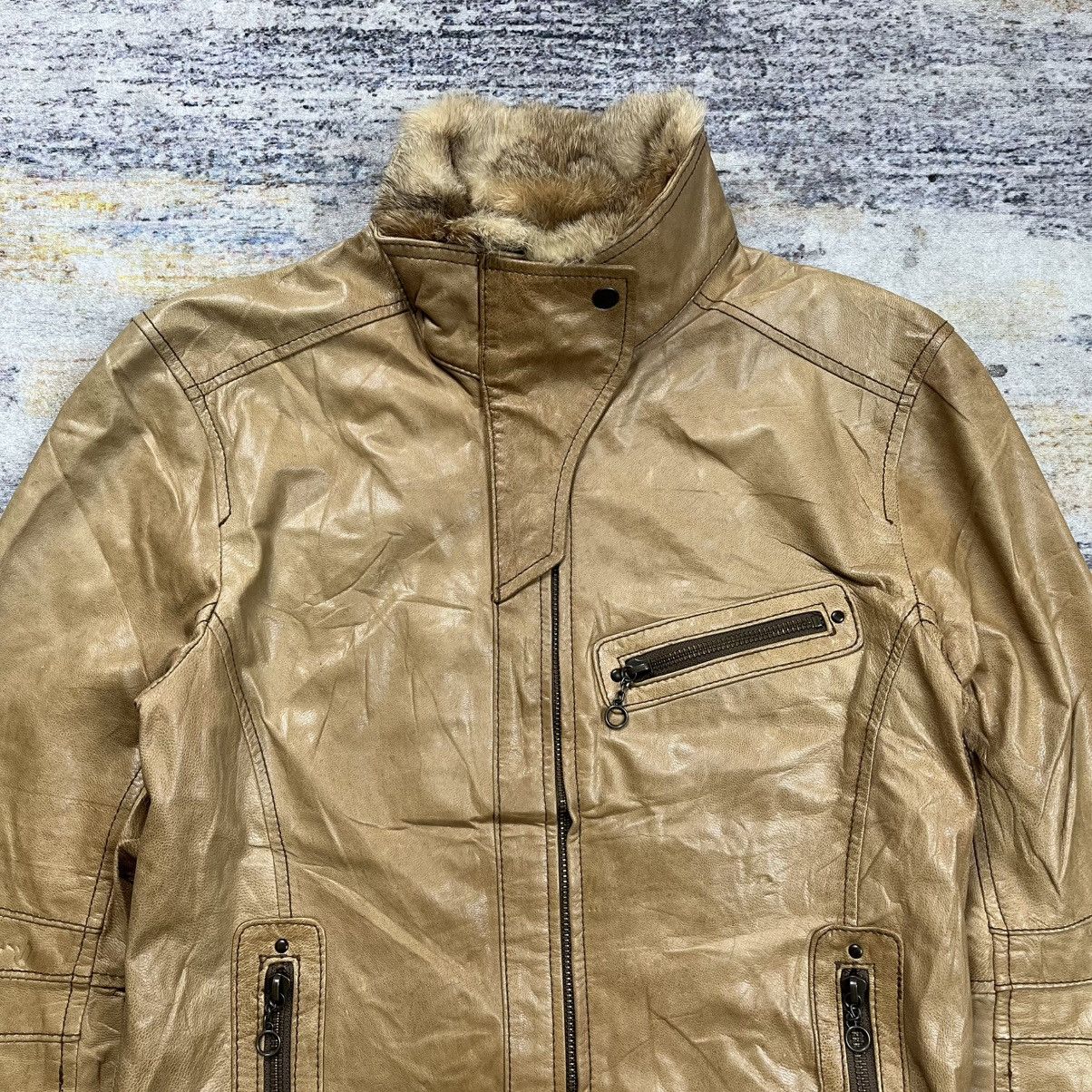 Issey Miyake Tete Homme fur collar rider leather jacket Size US S / EU 44-46 / 1 - 4 Thumbnail